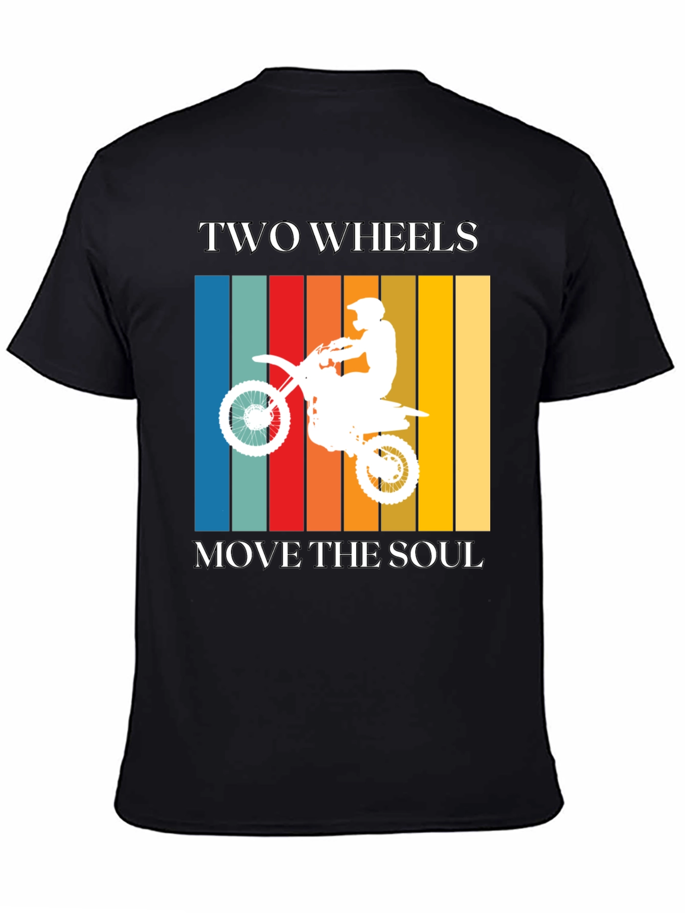 Black Two Wheels Move the Soul Graphic Tee view 4