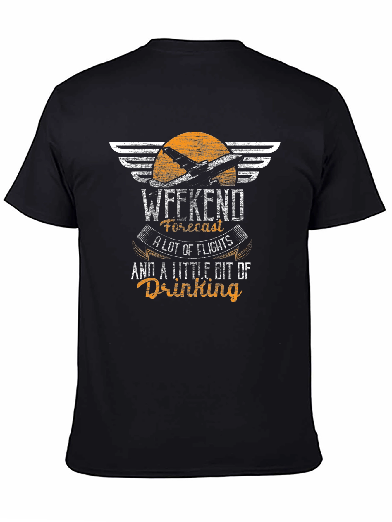 Black Weekend Forecast Aviation T-Shirt - Flights & Drinking! view 4