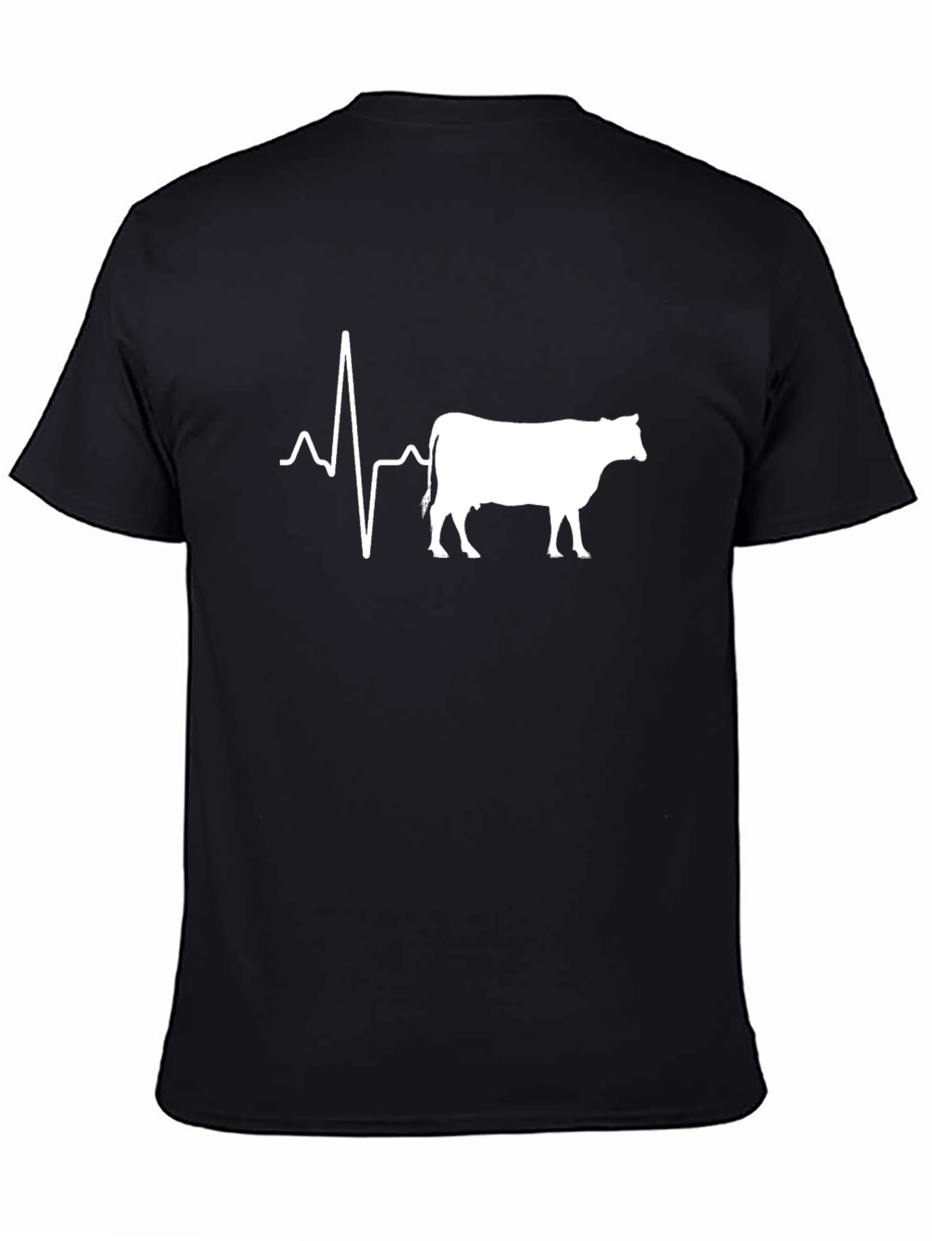 Black Cow Heartbeat Black T-Shirt view 4