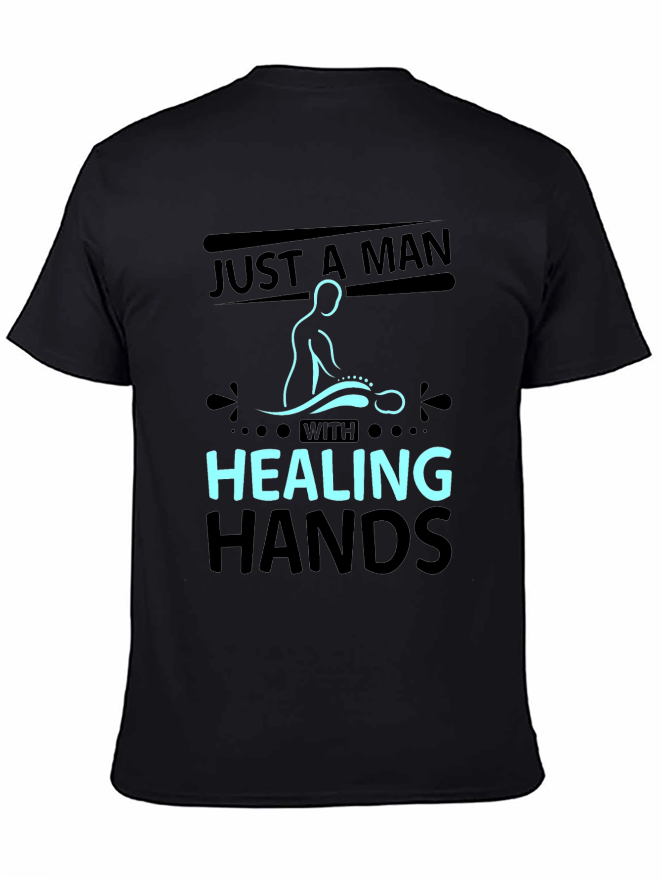Black Healing Hands Massage Therapist Graphic Tee view 4