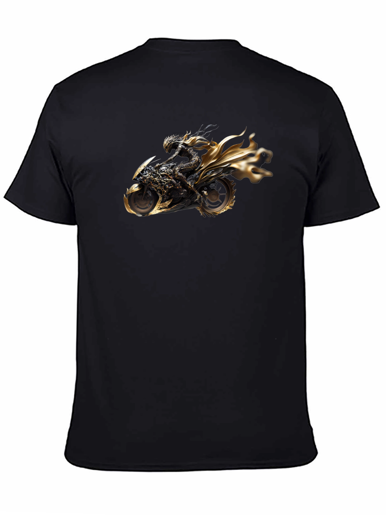 Black Black T-Shirt with Motorcycle Rider Graphic view 4