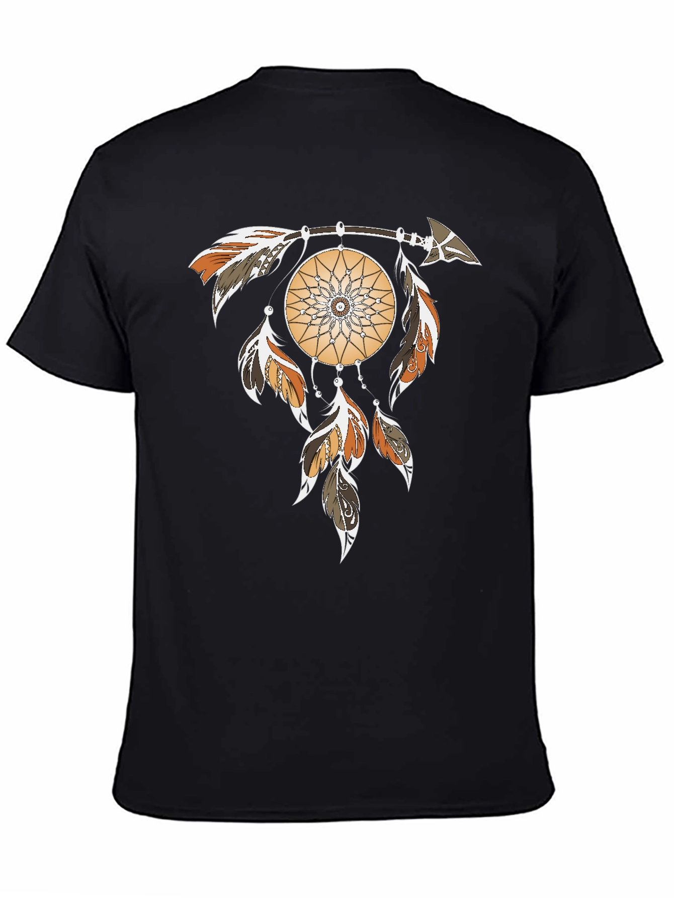 Black Dreamcatcher Graphic Tee - Arrow & Feathers Design view 4