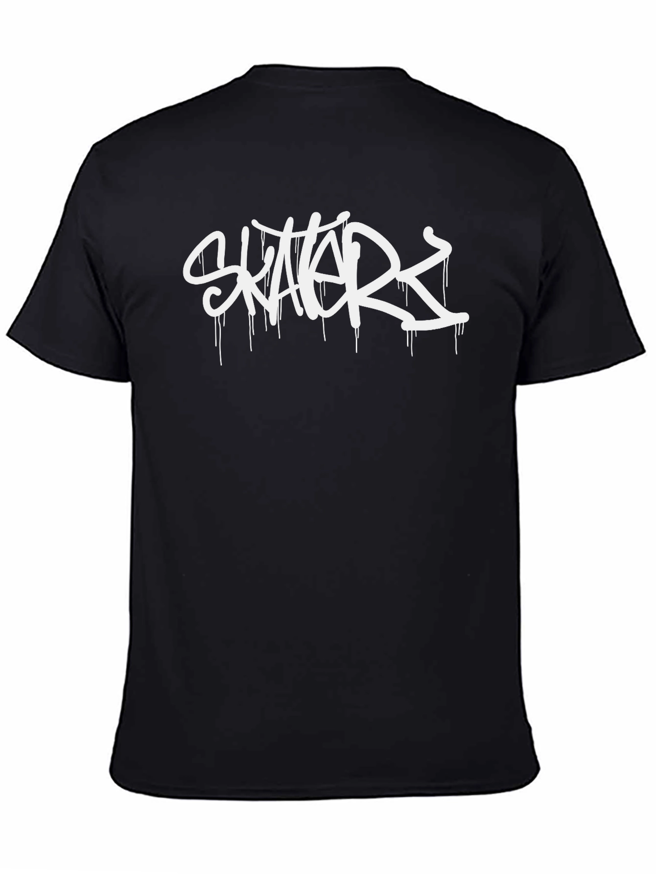 Black Skaterz Graphic Tee - Black Cotton Crew Neck view 4
