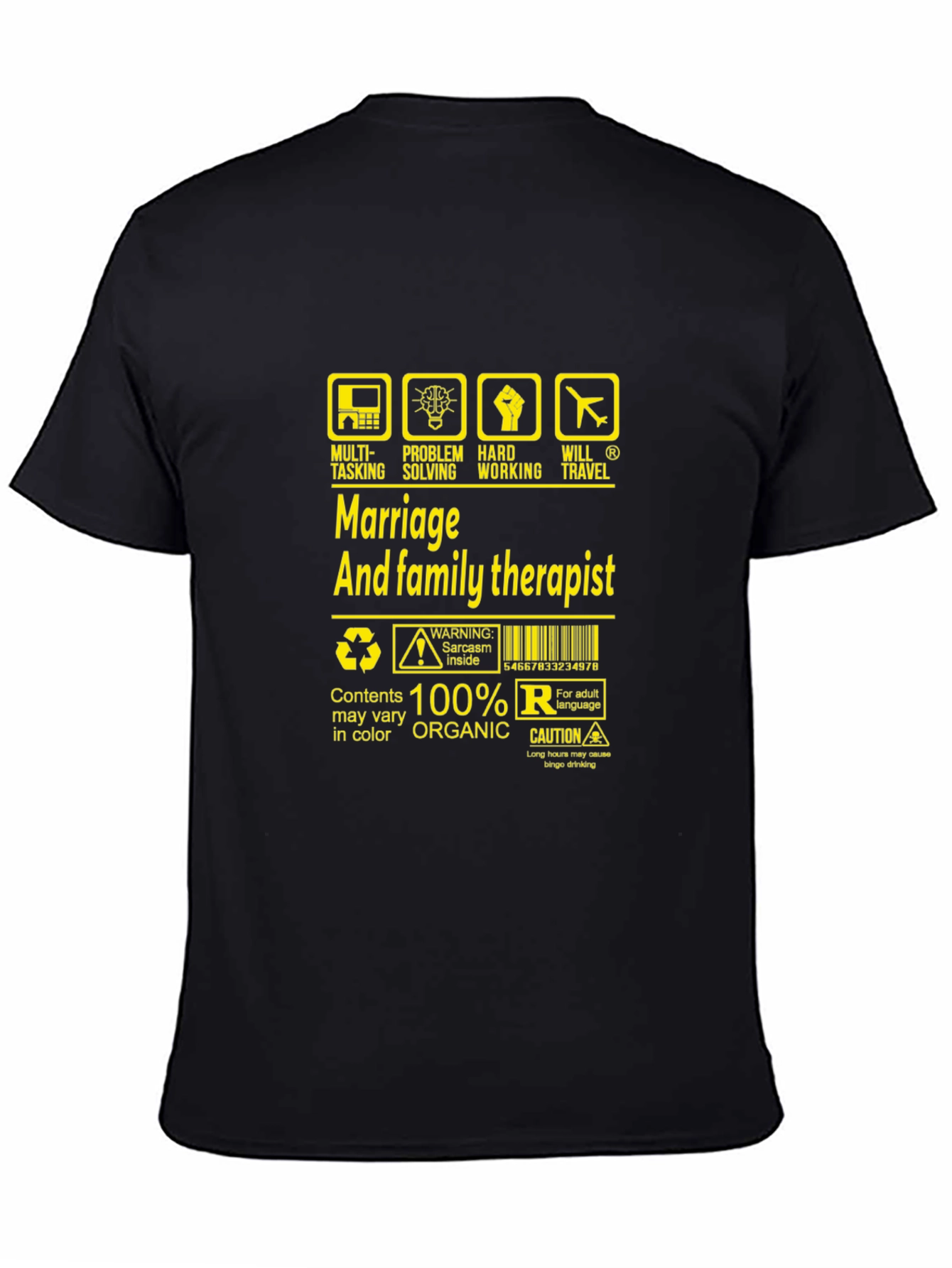 Black Marriage & Family Therapist Humor T-Shirt view 4
