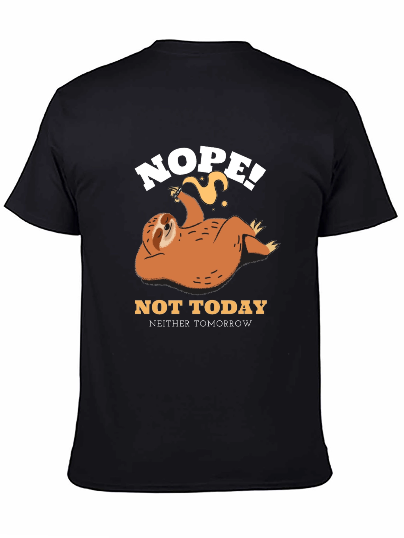Black Nope, Not Today Sloth Graphic Tee view 4