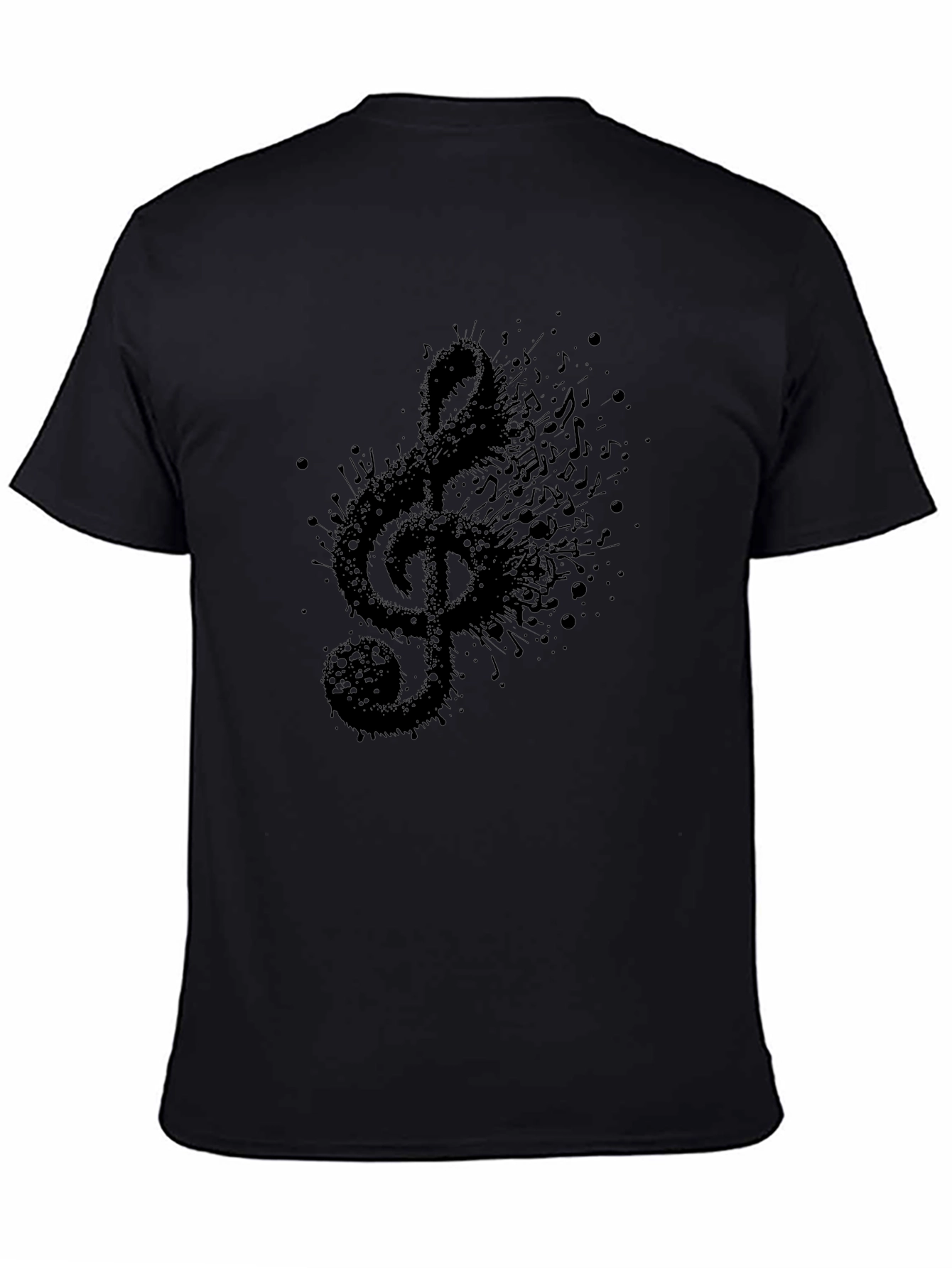 Black Black Musical Note Graphic Tee view 4