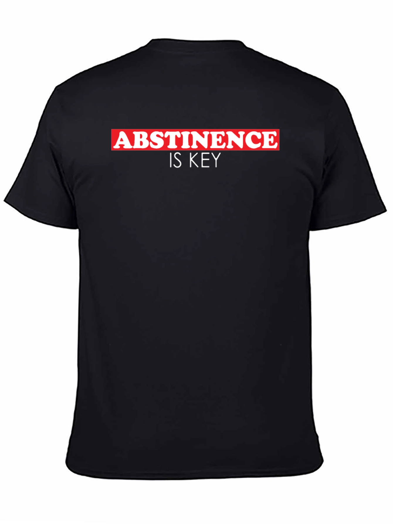 Black Abstinence is Key Black T-Shirt view 4