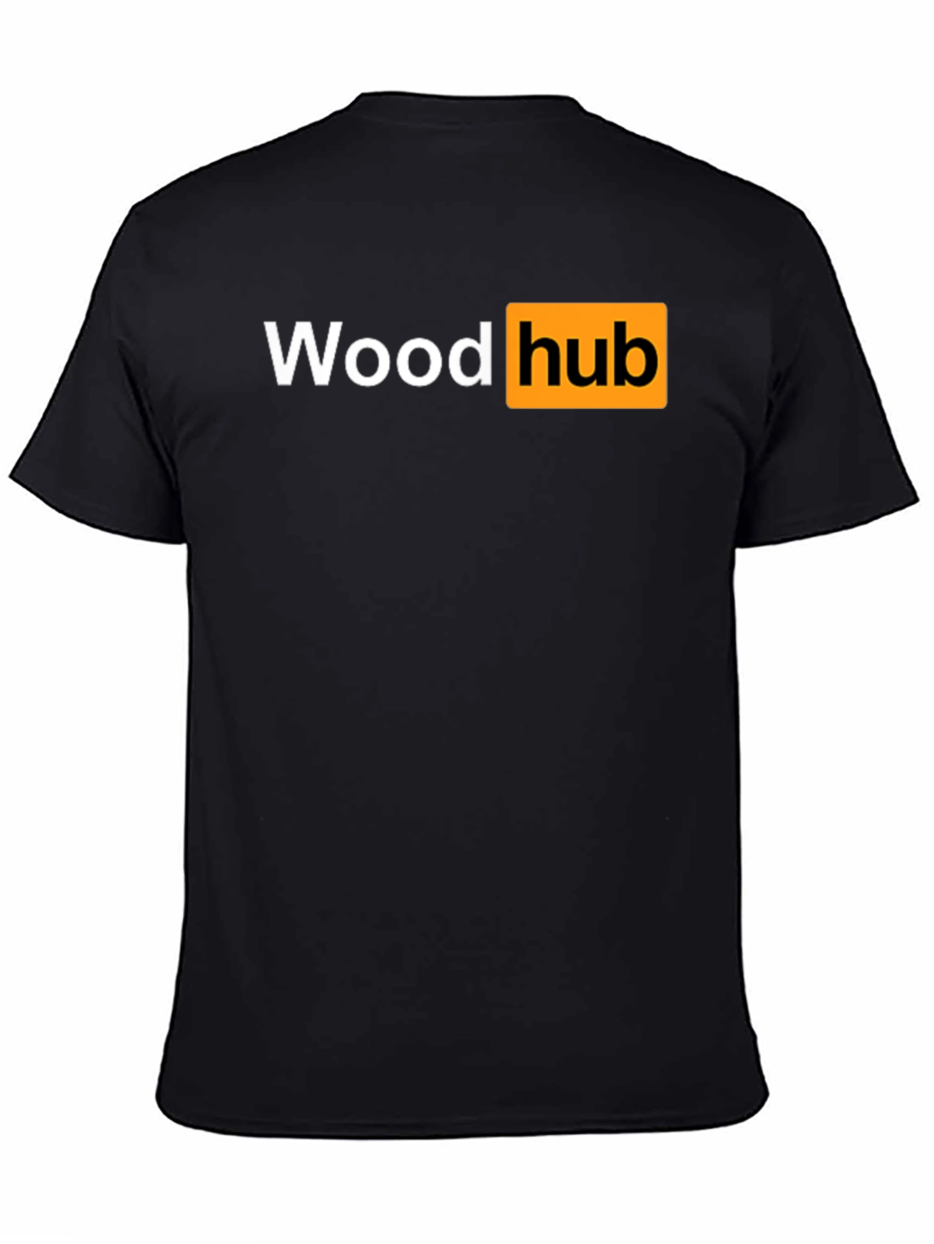 Black Wood Hub Black T-Shirt - Funny Design view 4
