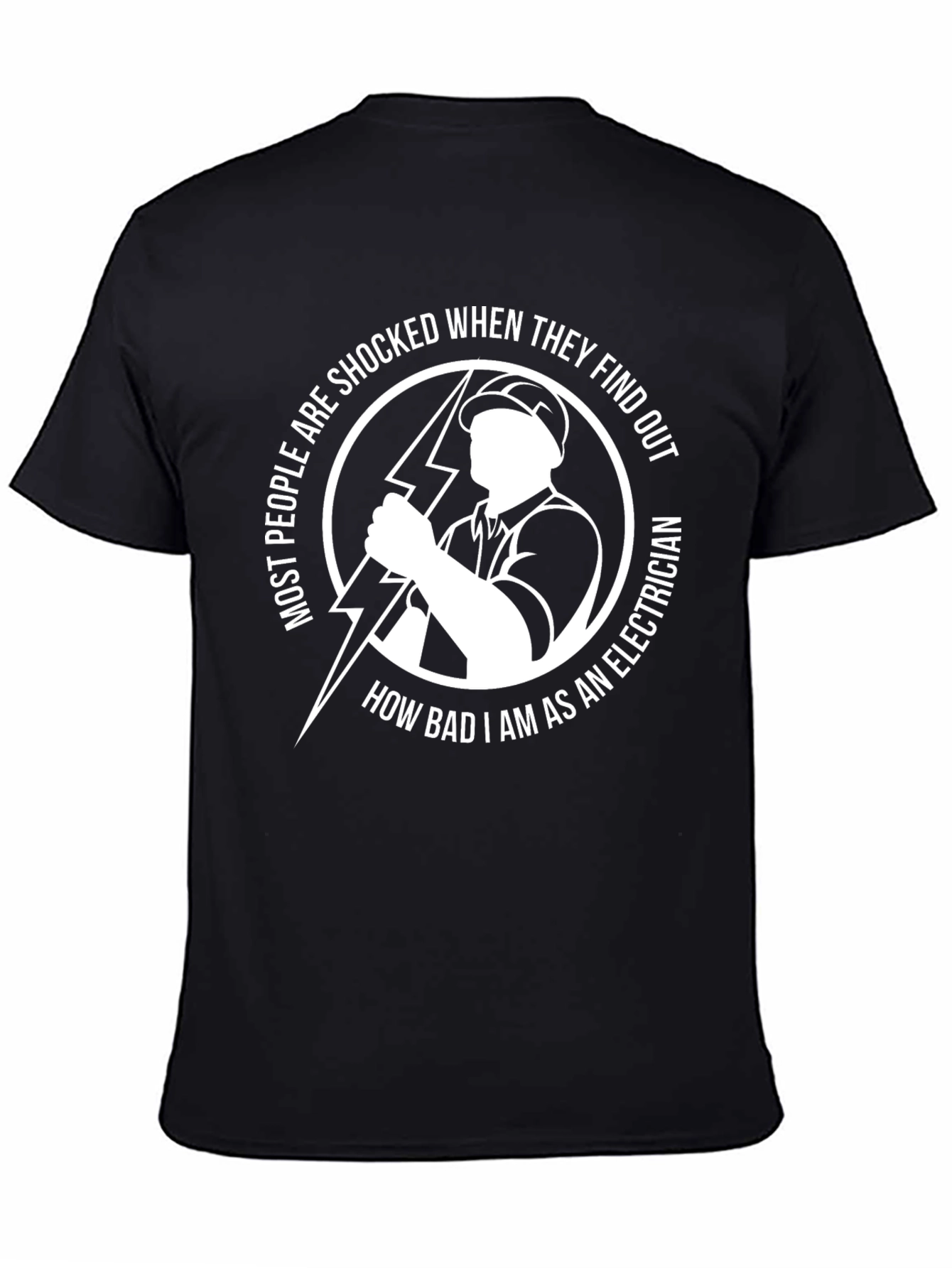 Black Electrician T-Shirt - Funny Gift Tee view 4