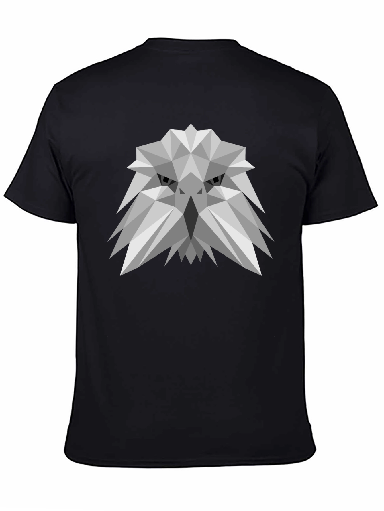 Black Geometric Eagle Graphic Tee - Modern Men's Black T-Shirt view 4
