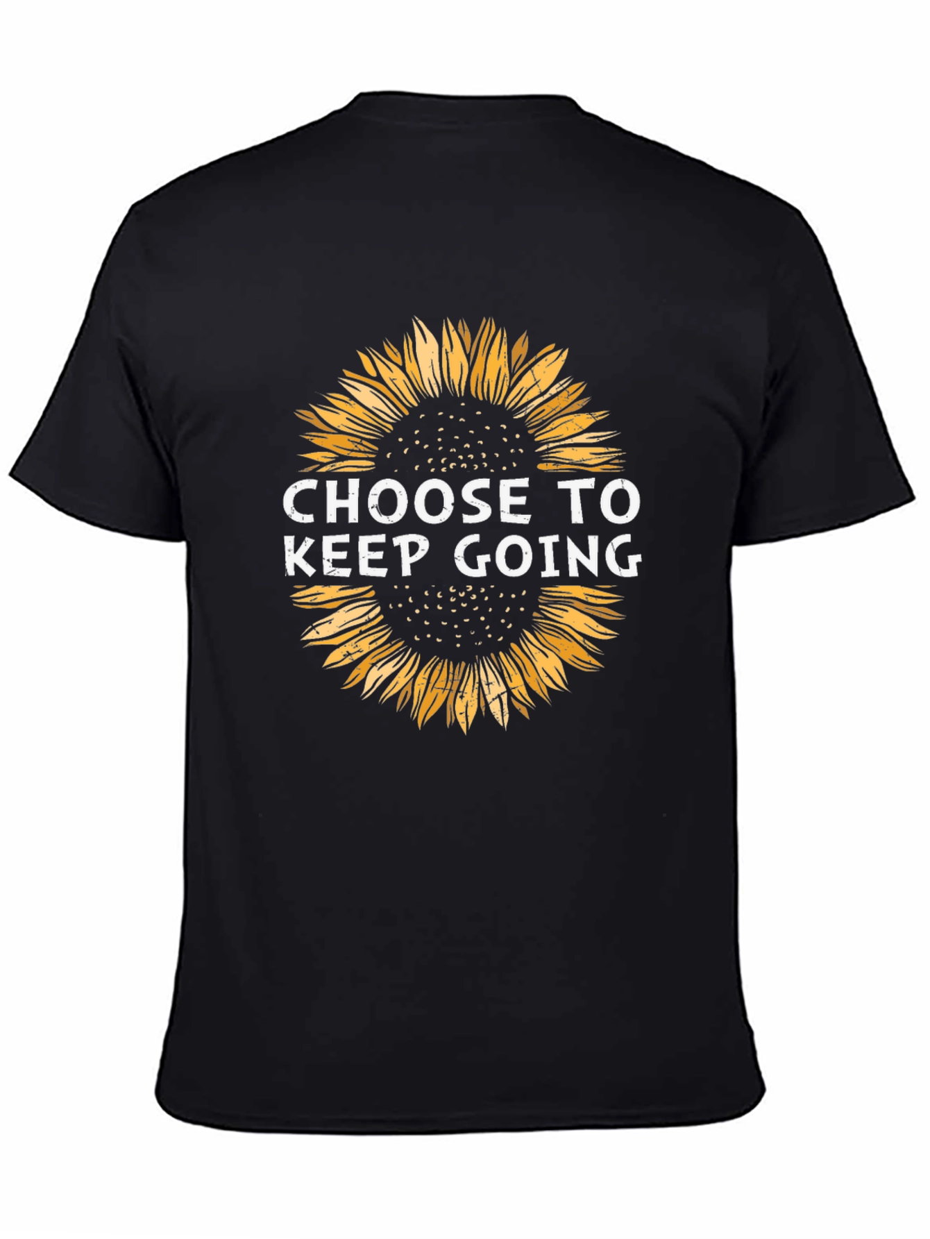 Black Choose to Keep Going Sunflower Graphic Tee - Black view 4