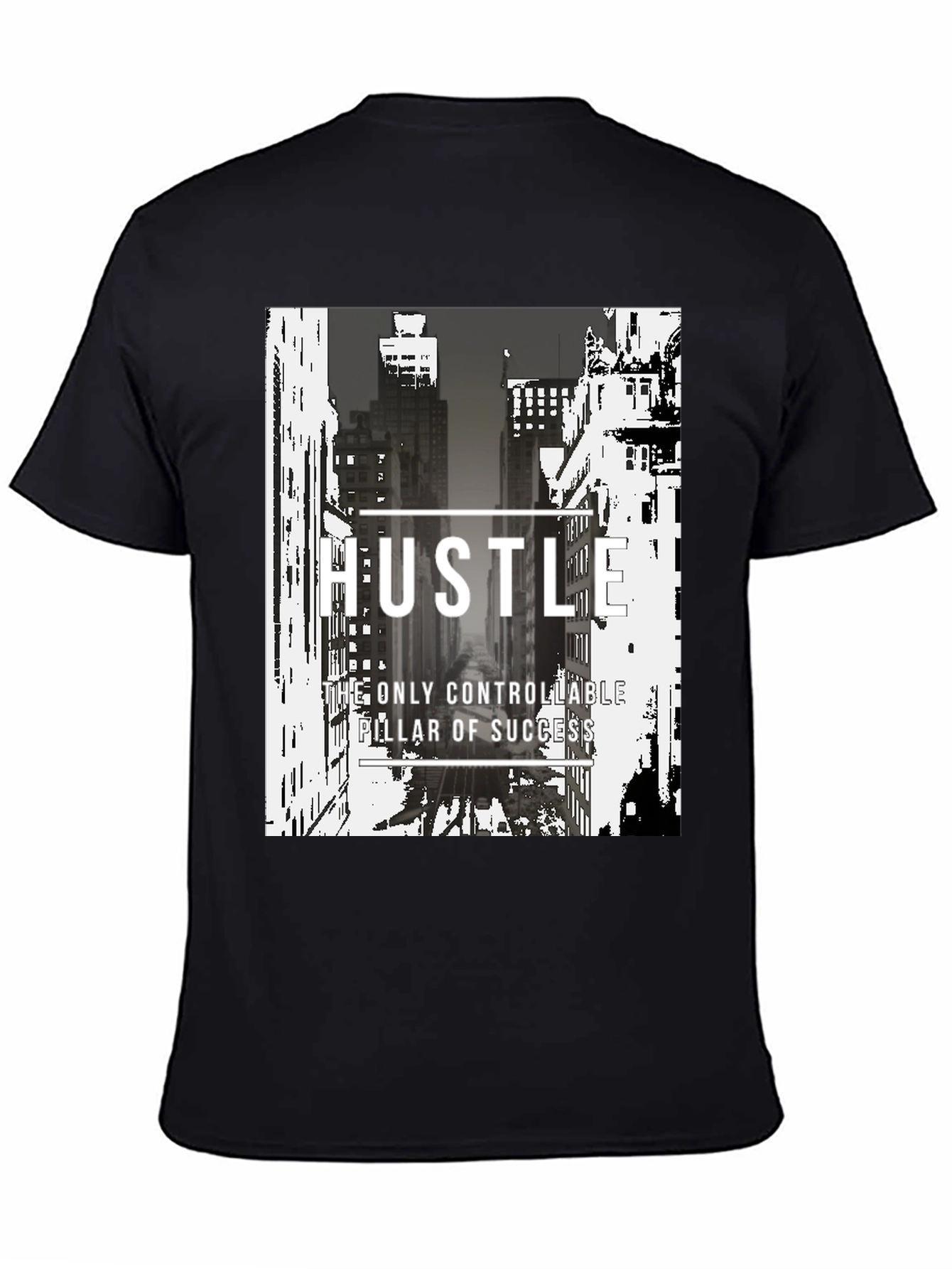 Black Hustle Graphic T-Shirt - Motivational Streetwear view 4