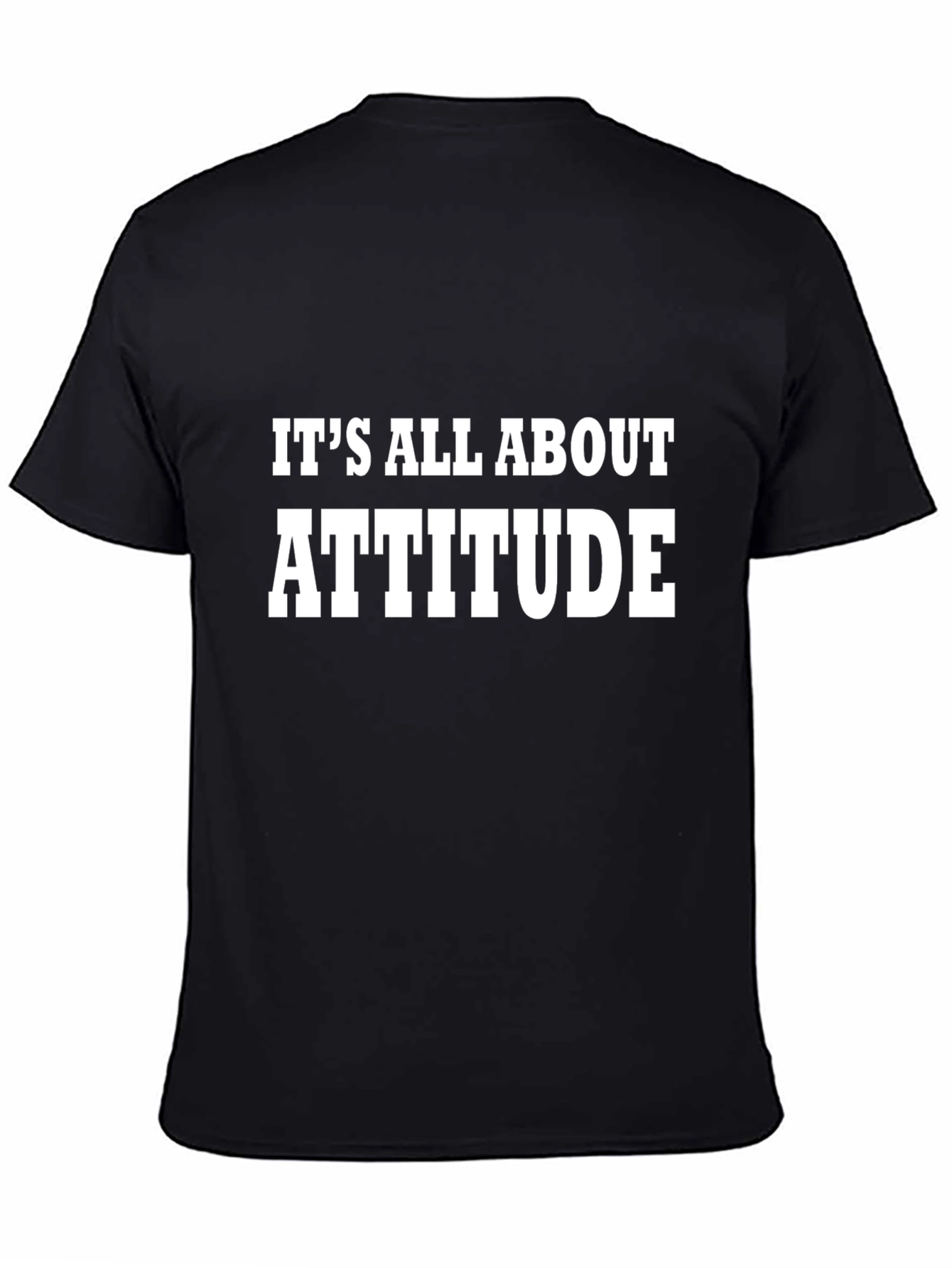 Black Attitude T-Shirt, Mens Black Tee view 4