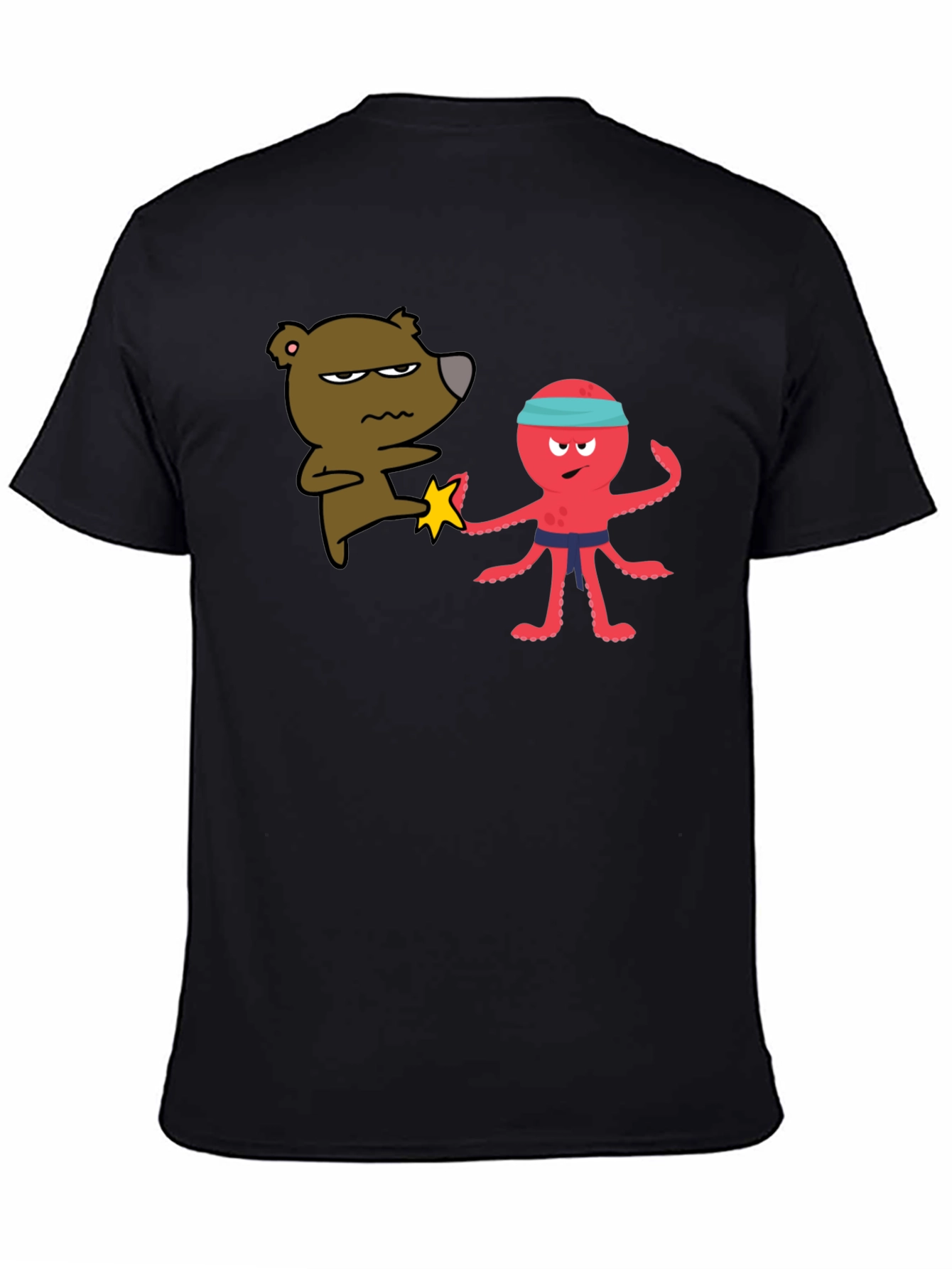 Black Bear vs Octopus T-Shirt - Martial Arts Funny Tee view 4