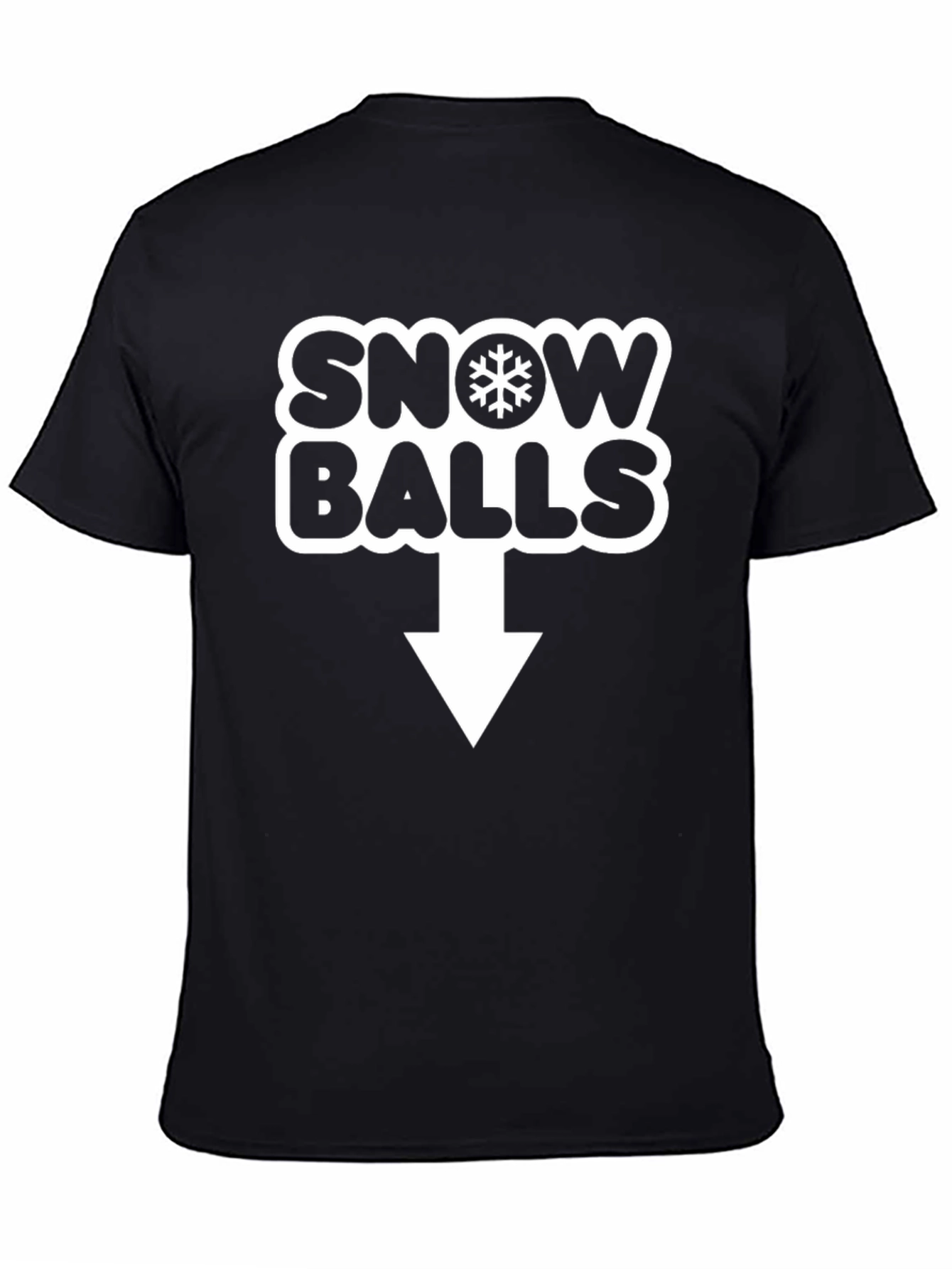 Black Snow Balls Novelty Graphic T-Shirt view 4