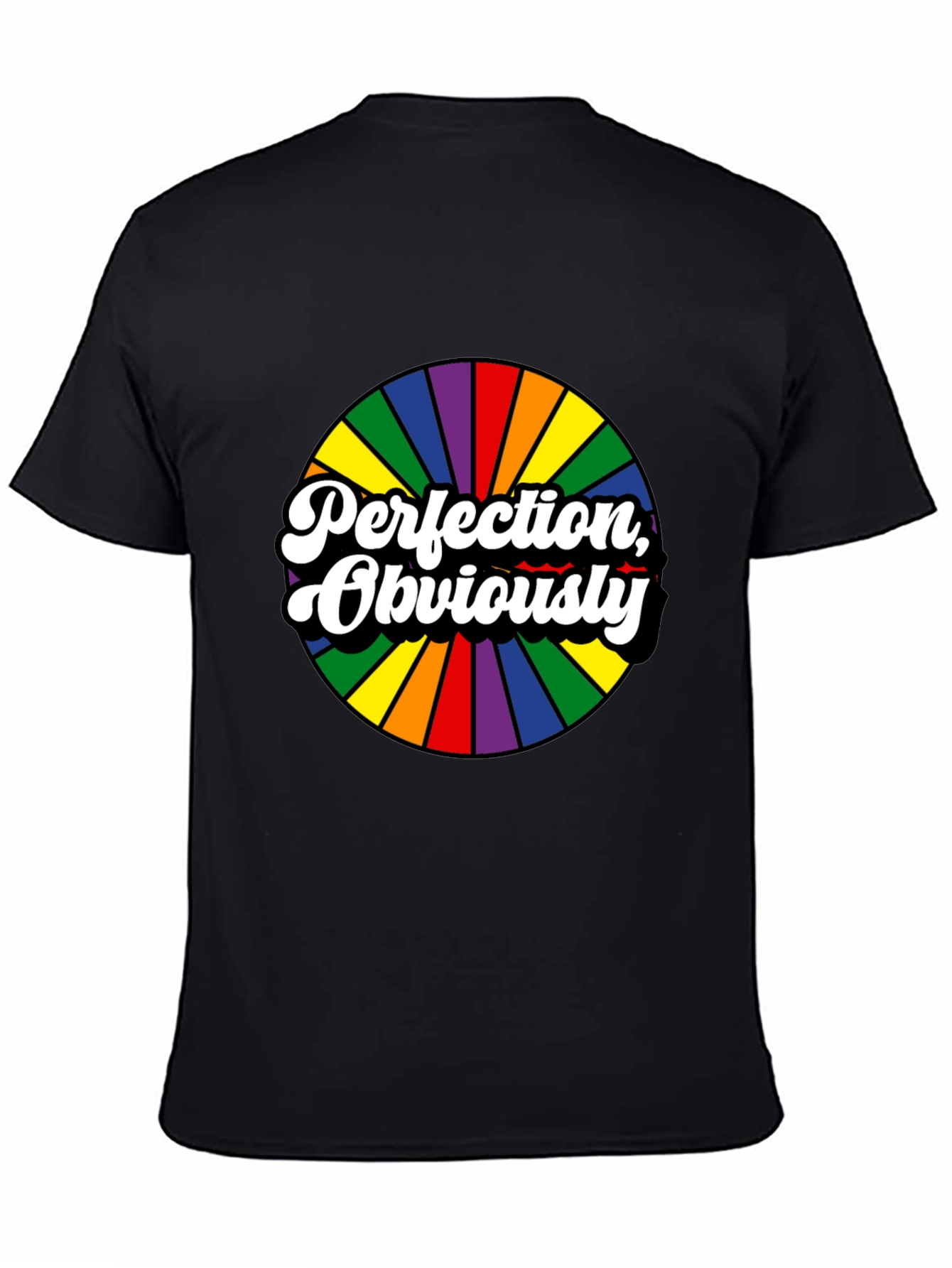 Black Perfection, Obviously Rainbow Circle Black Tee view 4