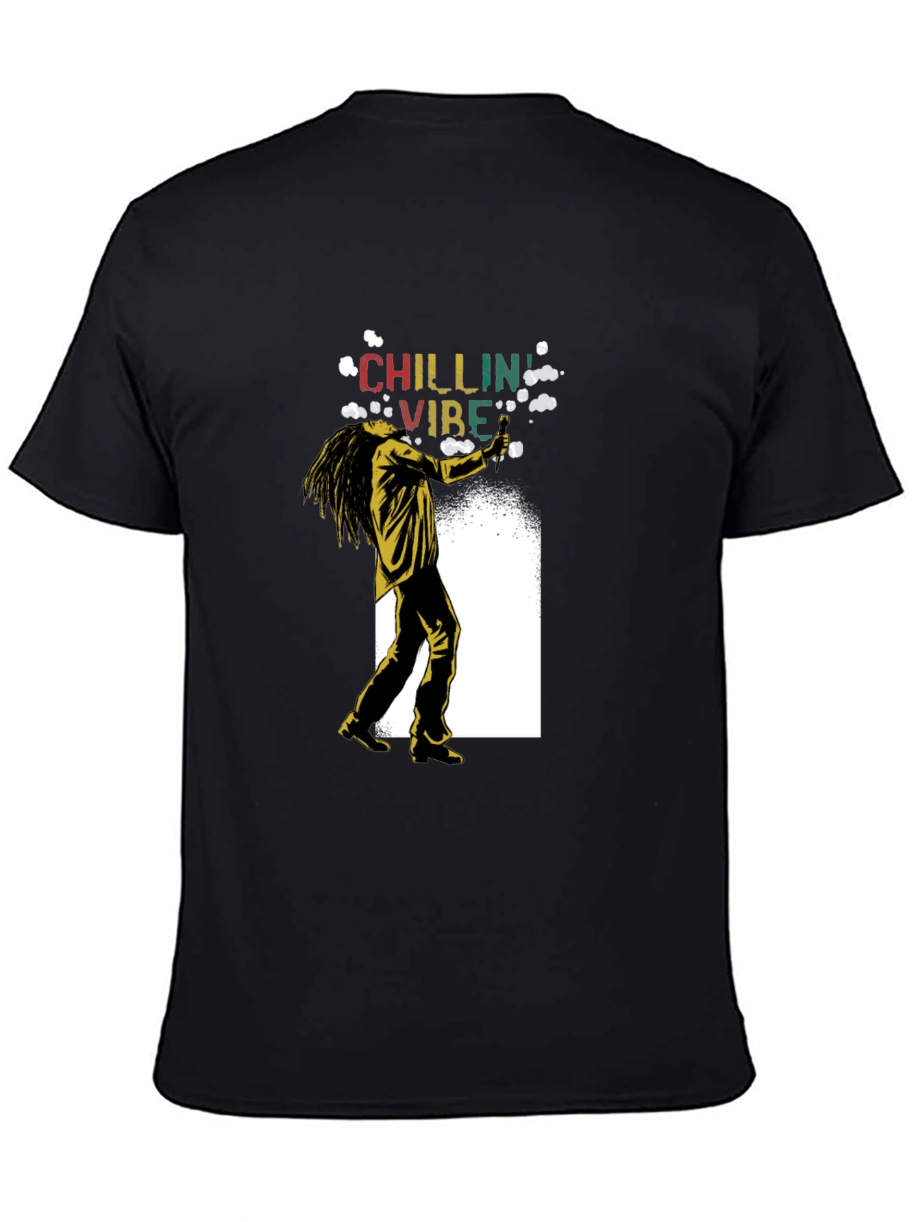 Black Chillin Vibe Graphic T-Shirt - Relaxed Style view 4