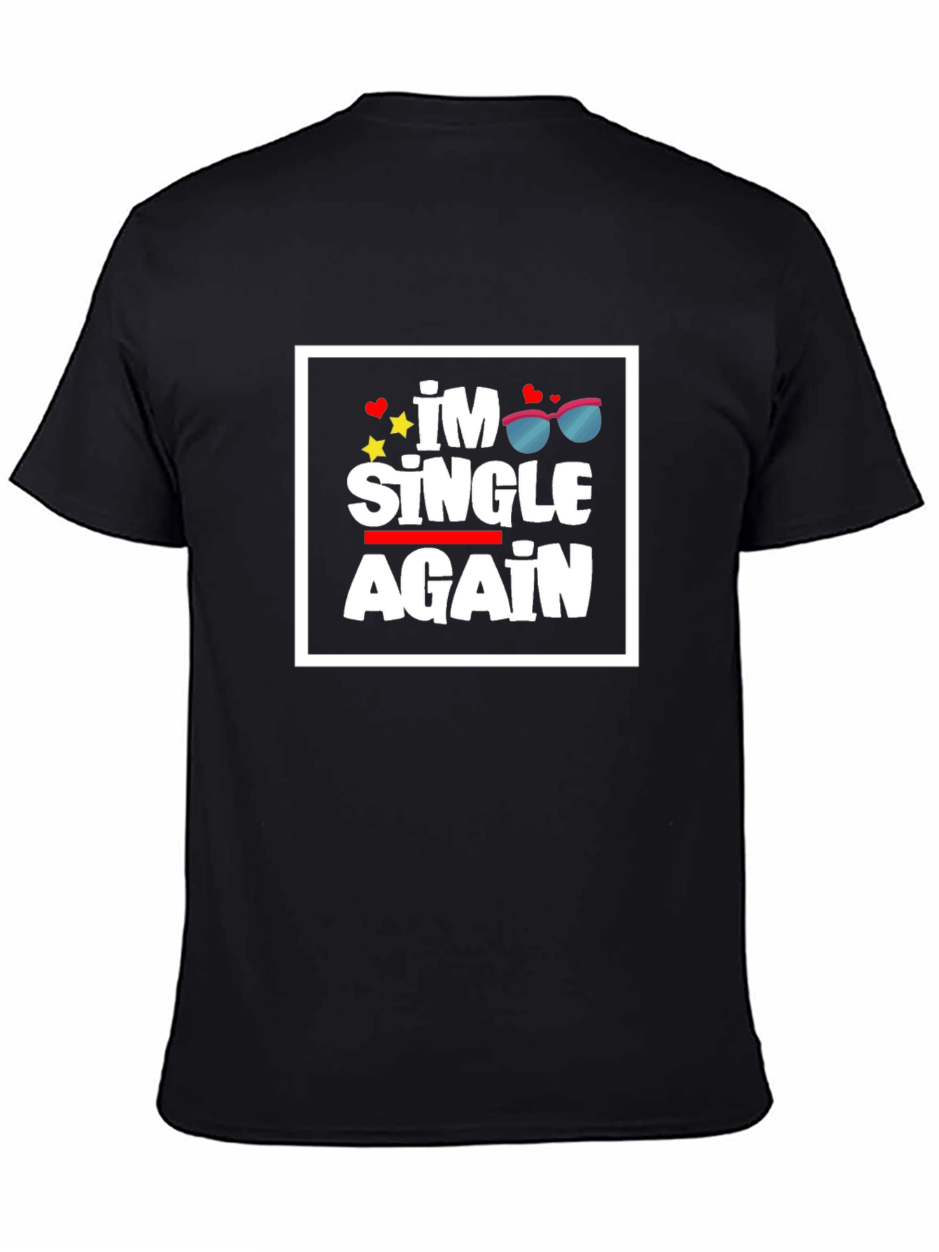 Black I'm Single Again Graphic Tee - Black T-Shirt view 4