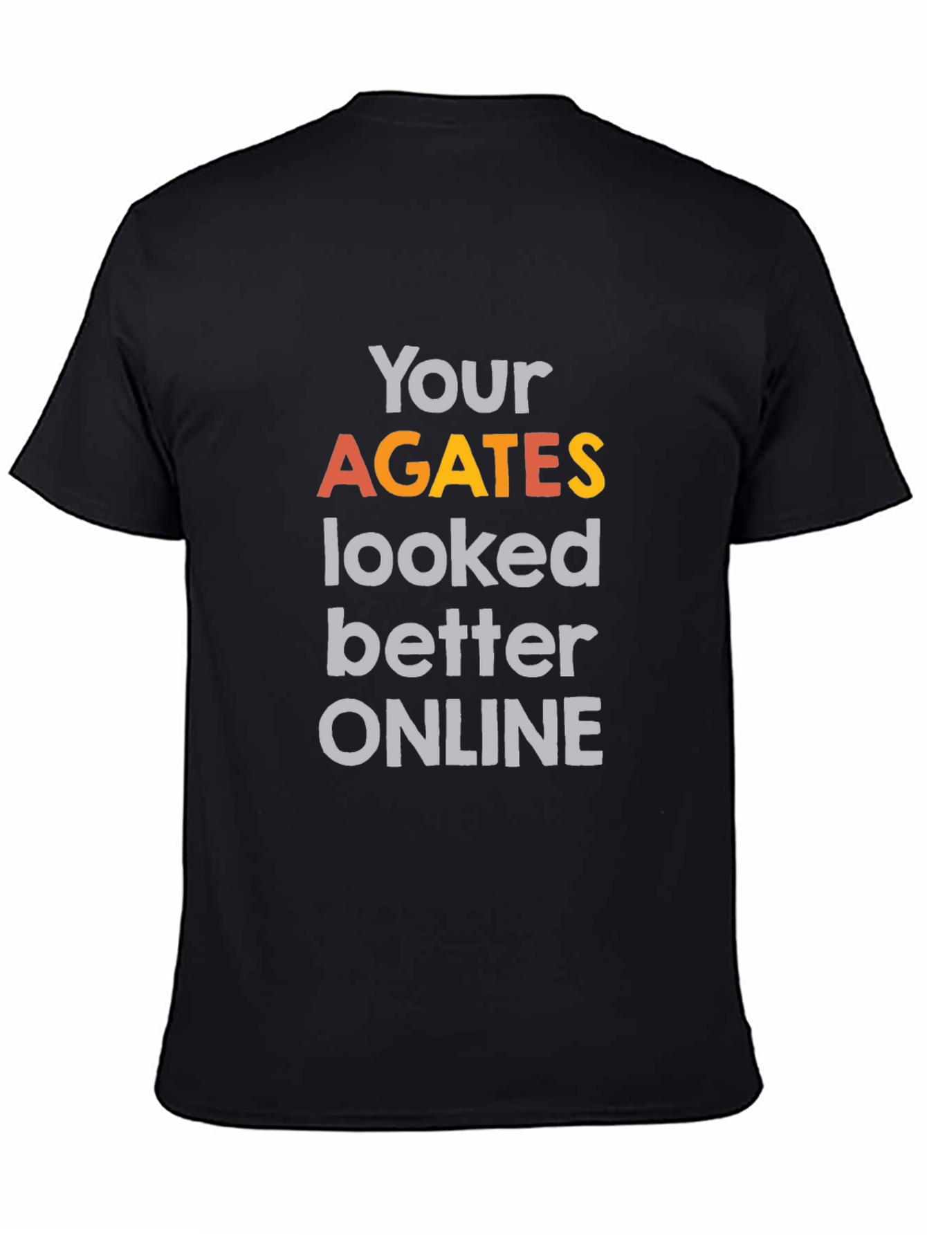 Black Funny Agates Graphic Tee - Novelty Statement T-Shirt view 4