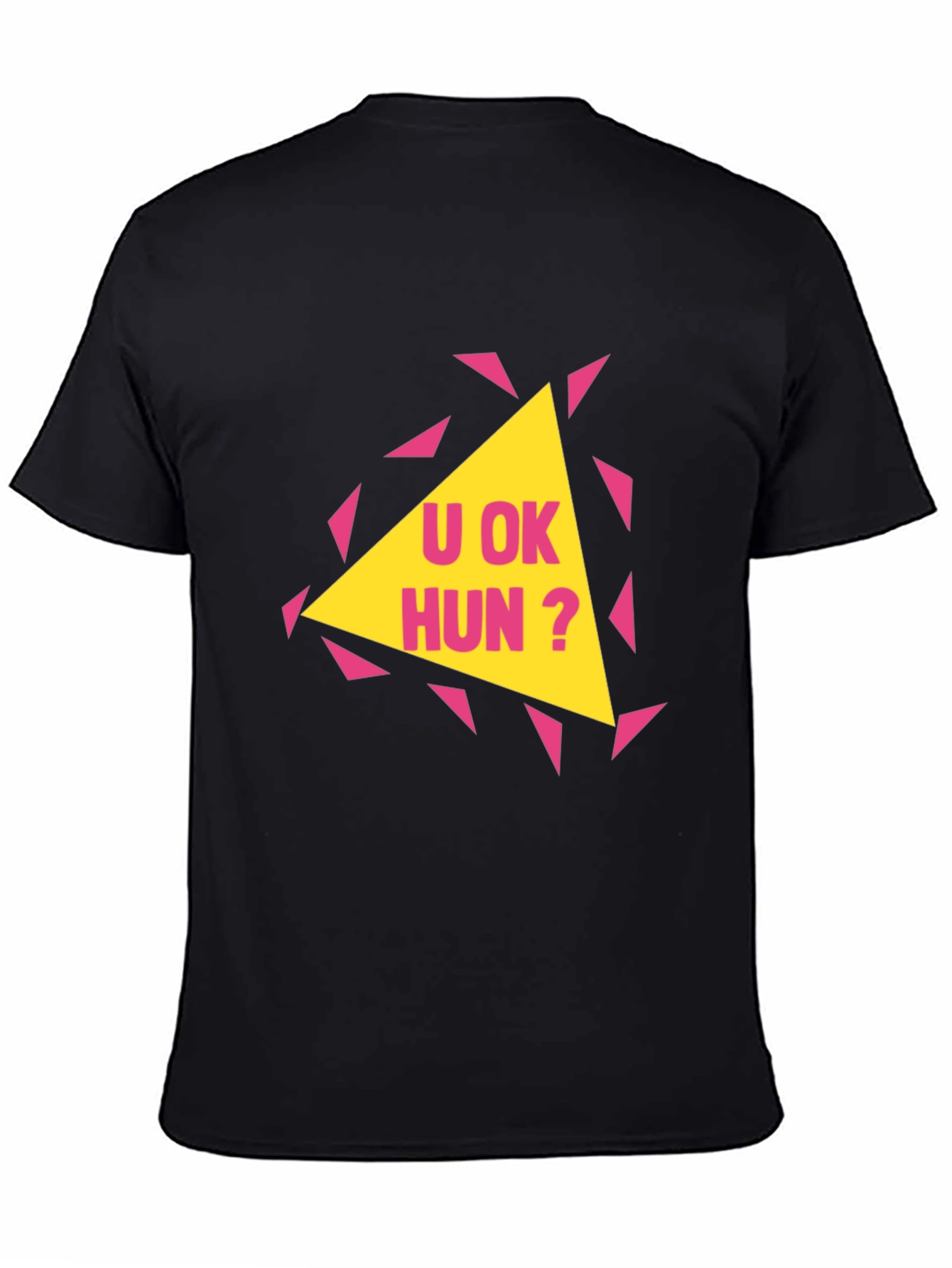 Black U OK Hun? Graphic Print T-Shirt view 4