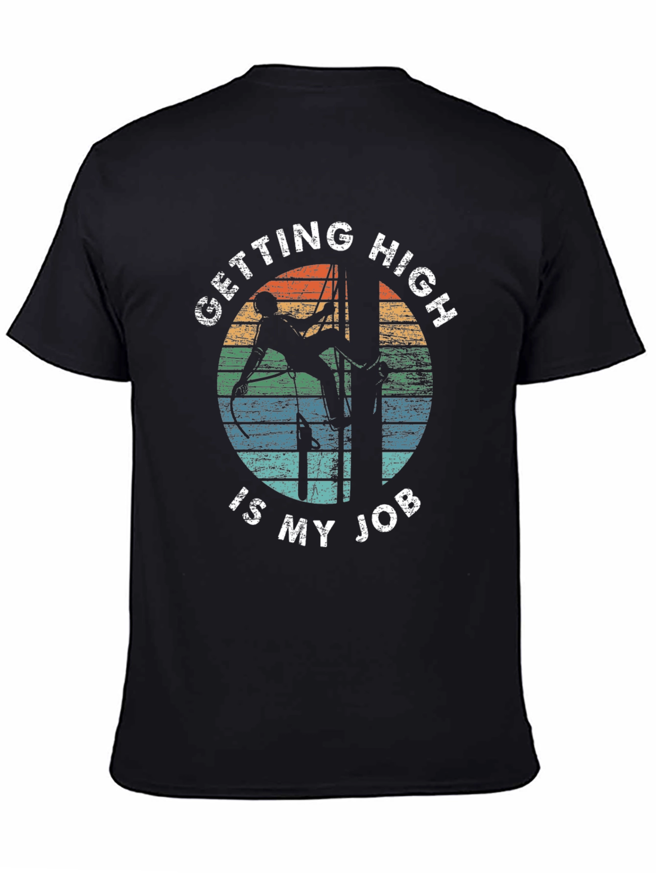 Black Getting High Is My Job Black T-Shirt view 4