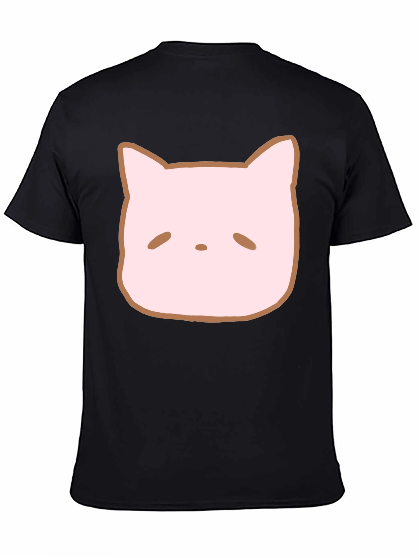 Black Cute Cat Face Graphic Tee - Casual Style view 4