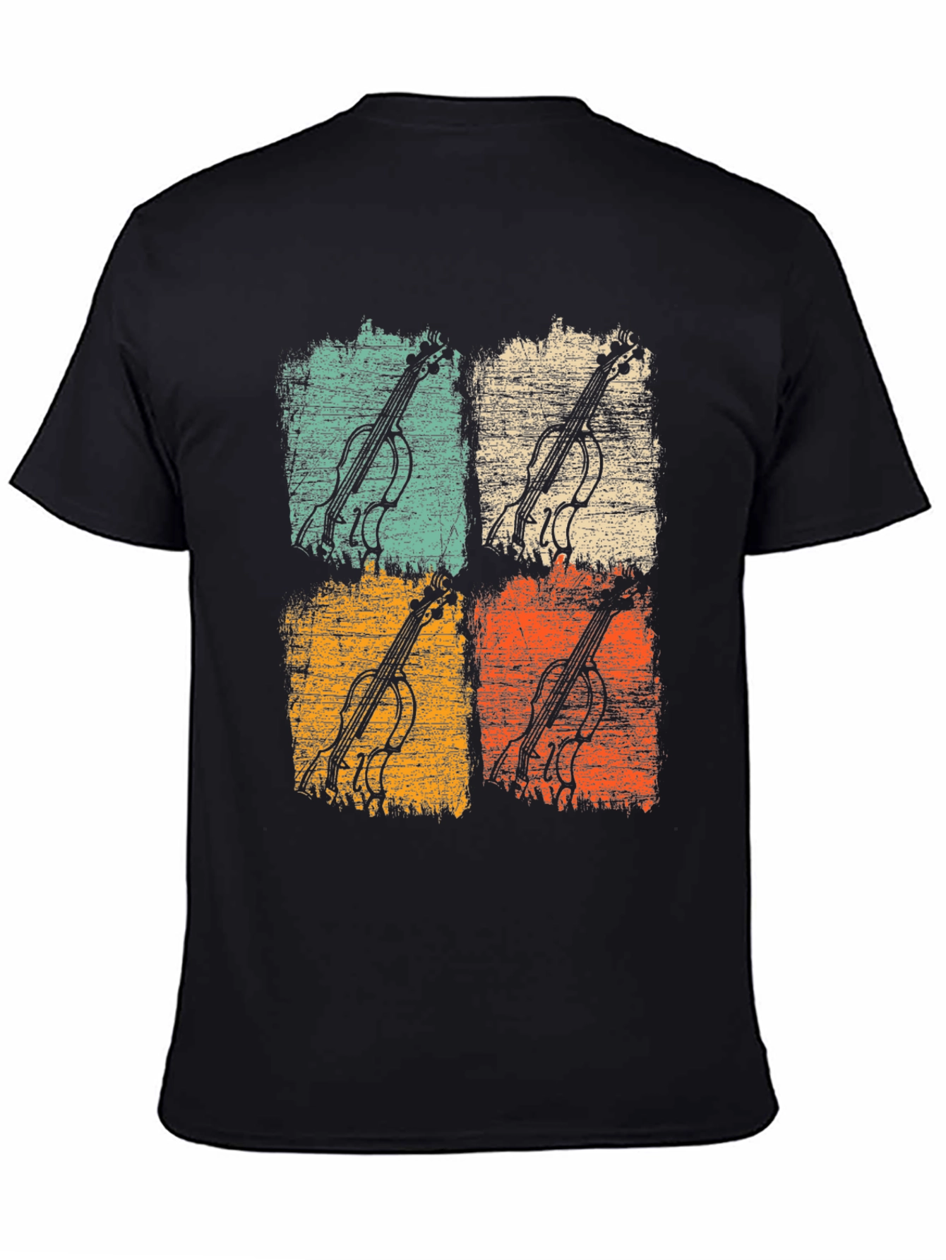 Black Vintage Cello Pop Art Graphic Tee view 4