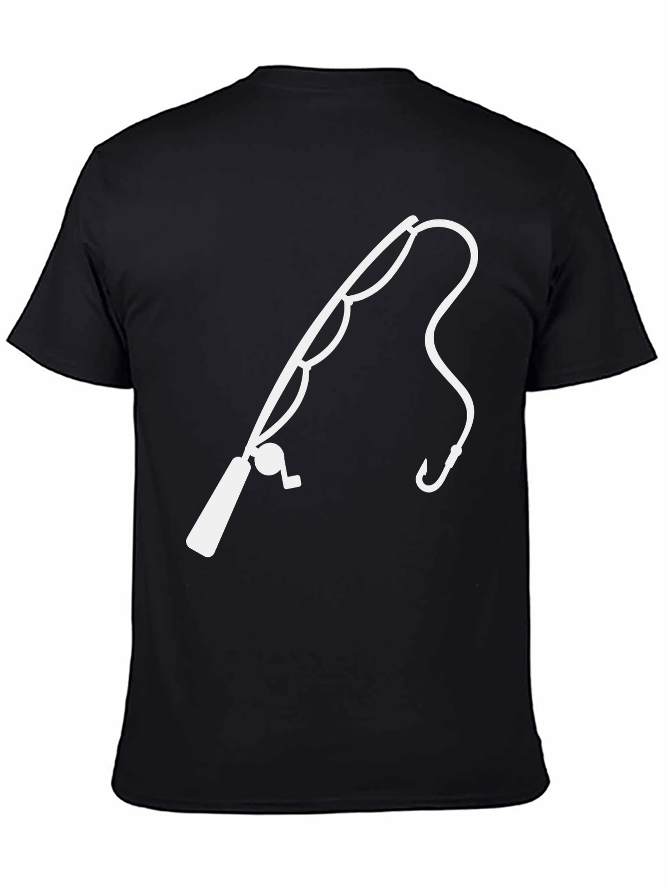 Black Fishing Pole Graphic Tee - Black view 4