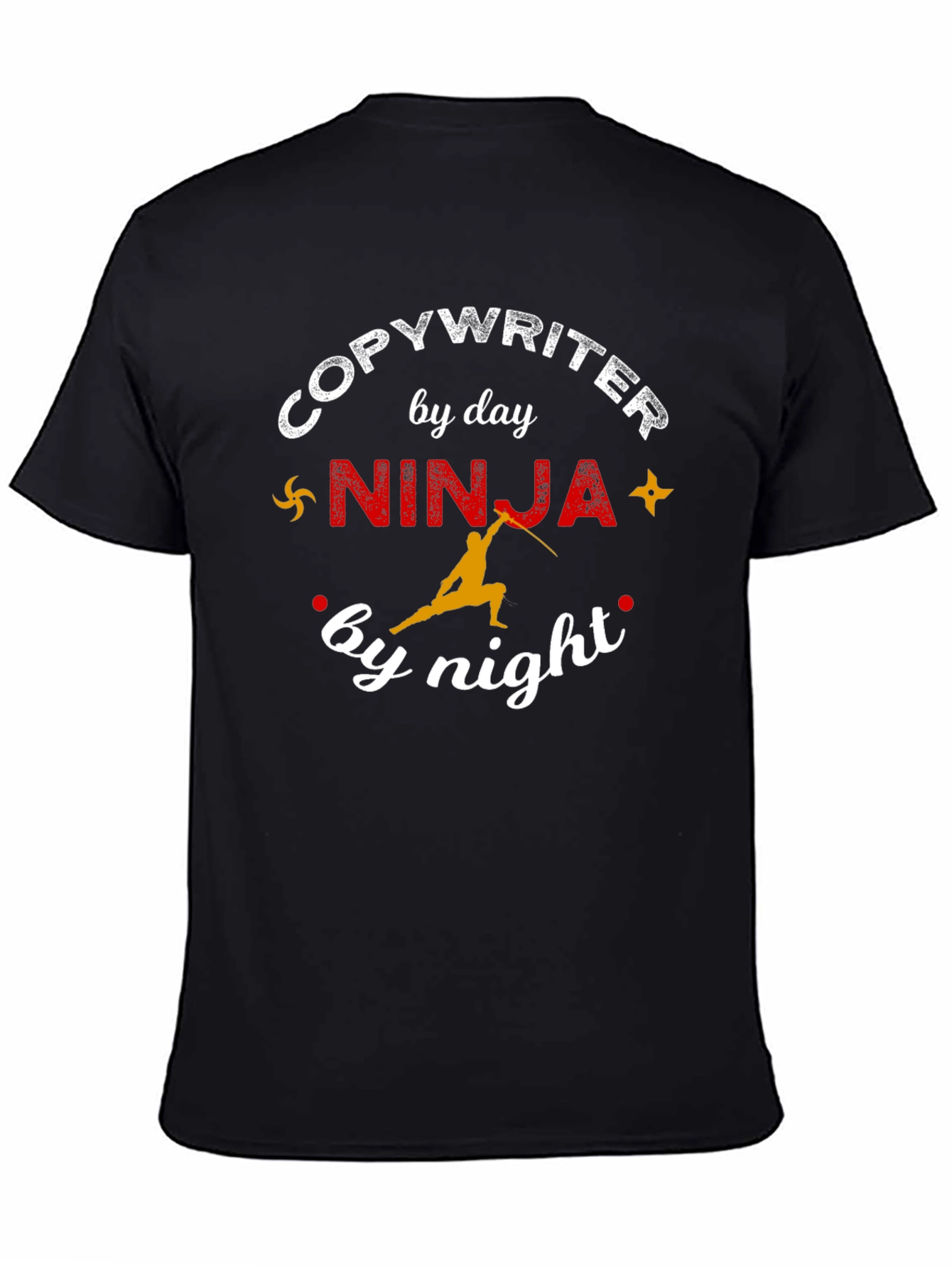 Black Copywriter Ninja T-Shirt Funny Writer Gift view 4