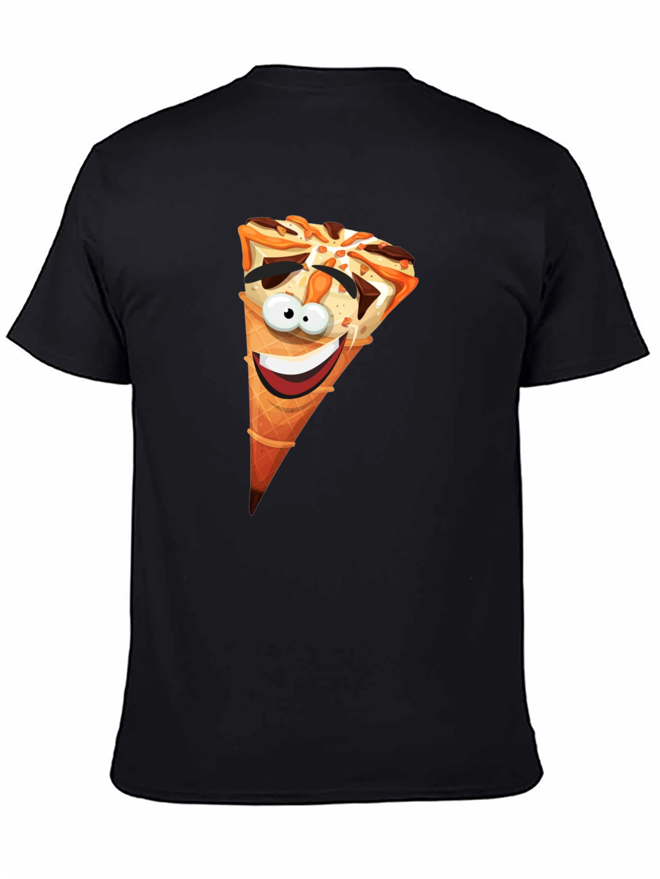 Black Funny Ice Cream Cone Graphic T-Shirt view 4
