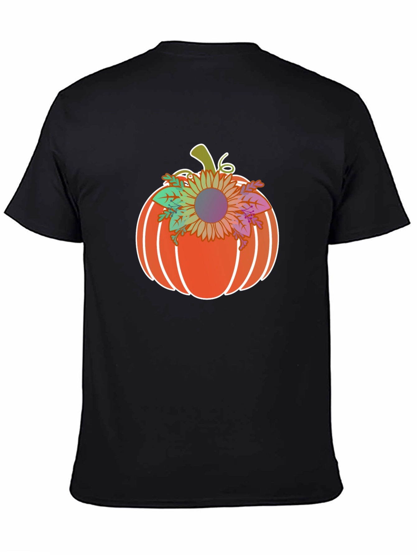 Black Pumpkin Sunflower Graphic T-Shirt view 4