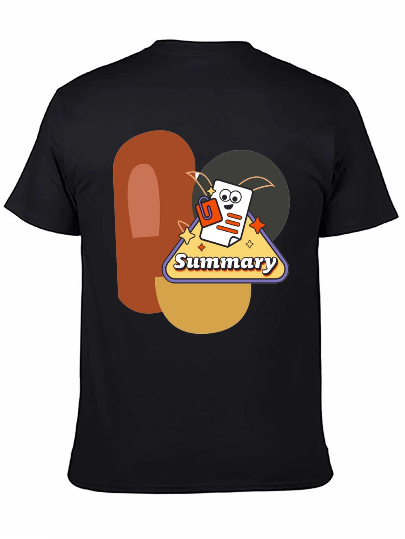 Black Summary Graphic Tee - Retro Style view 4