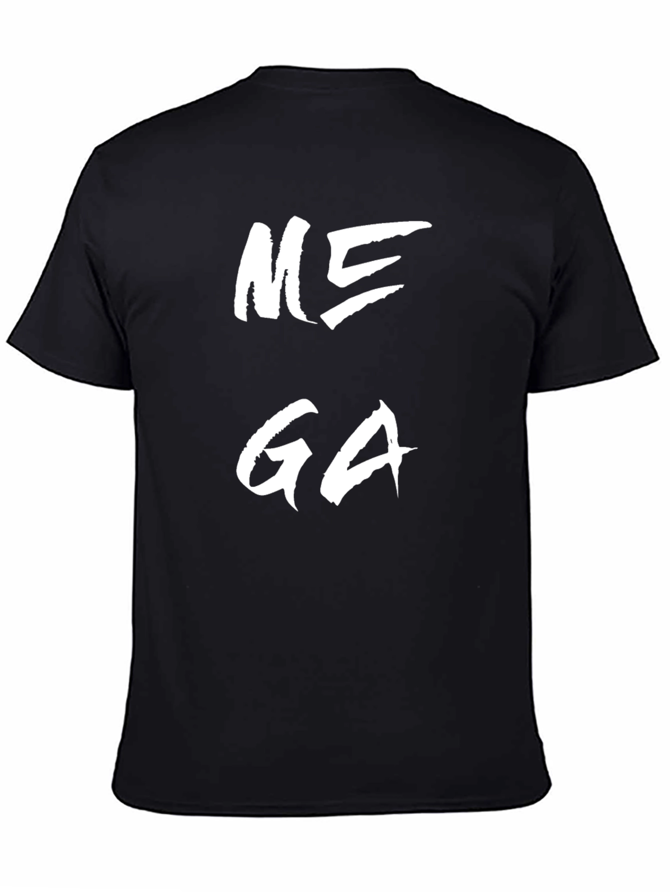 Black Mega Graphic Tee - Black Cotton Blend Casual T-Shirt view 4