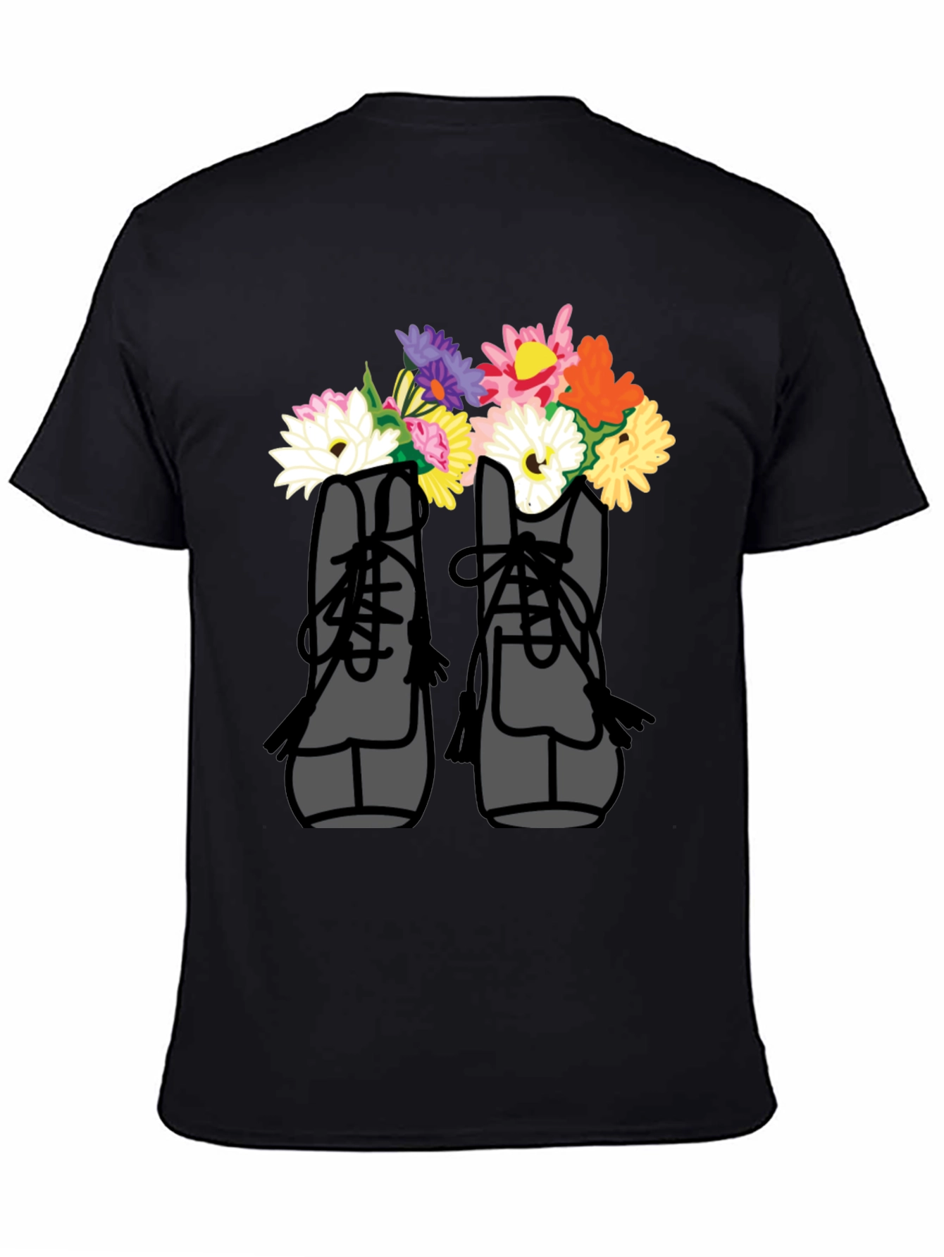 Floral Boots T-Shirt - Unique Graphic Tee for Casual Wear - 4