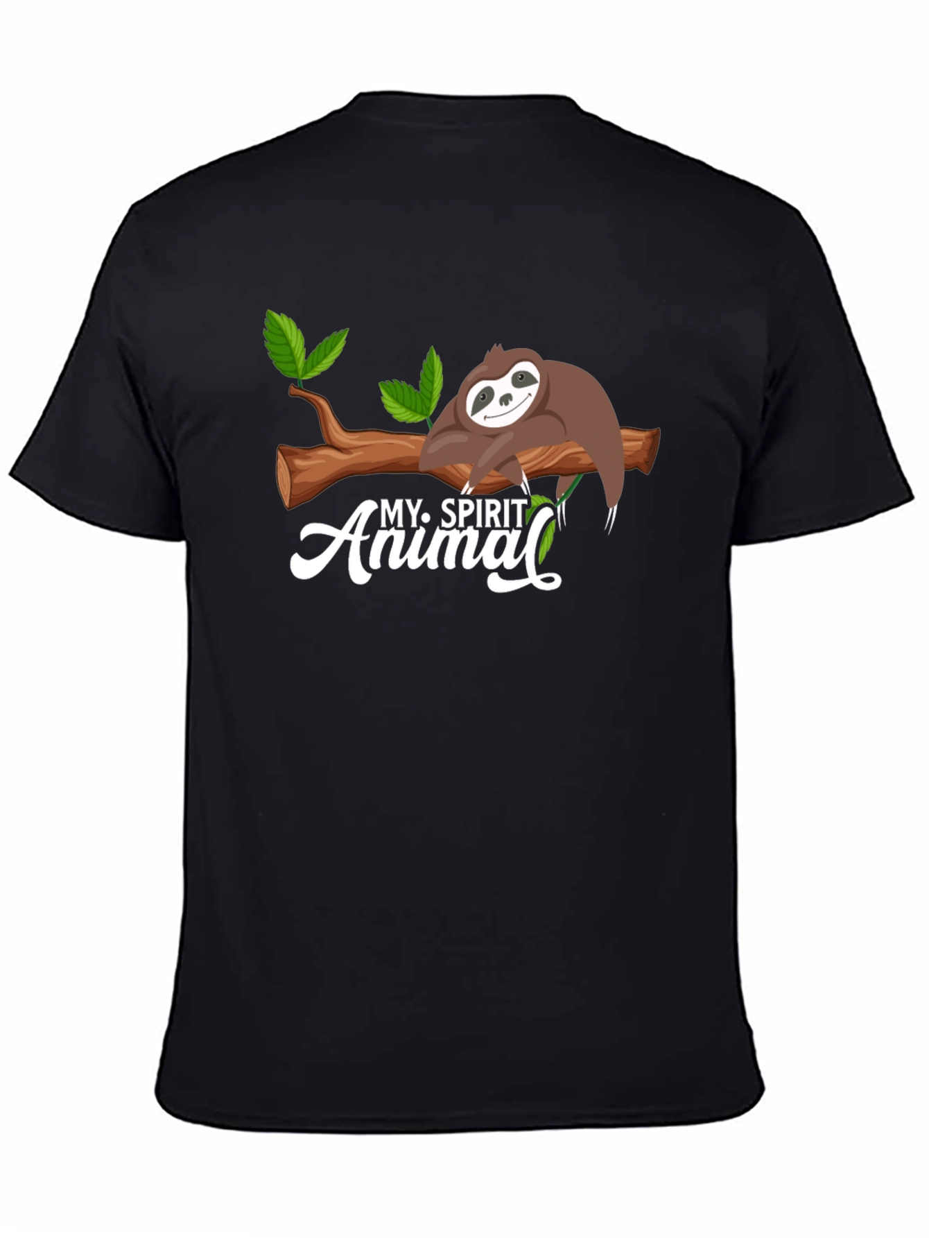Black My Spirit Animal Sloth Graphic T-Shirt view 4