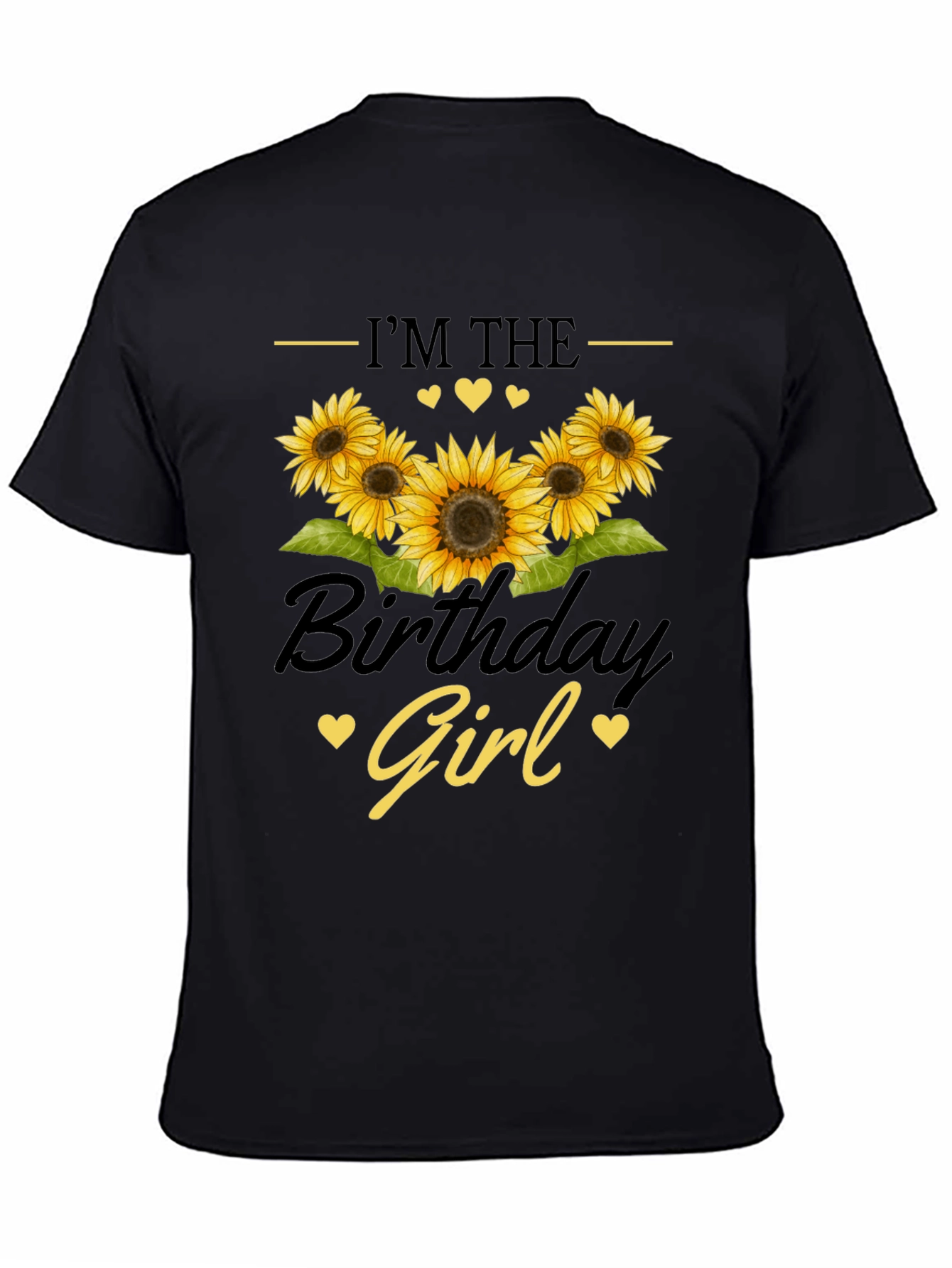 Black Birthday Girl Sunflower Graphic Tee view 4