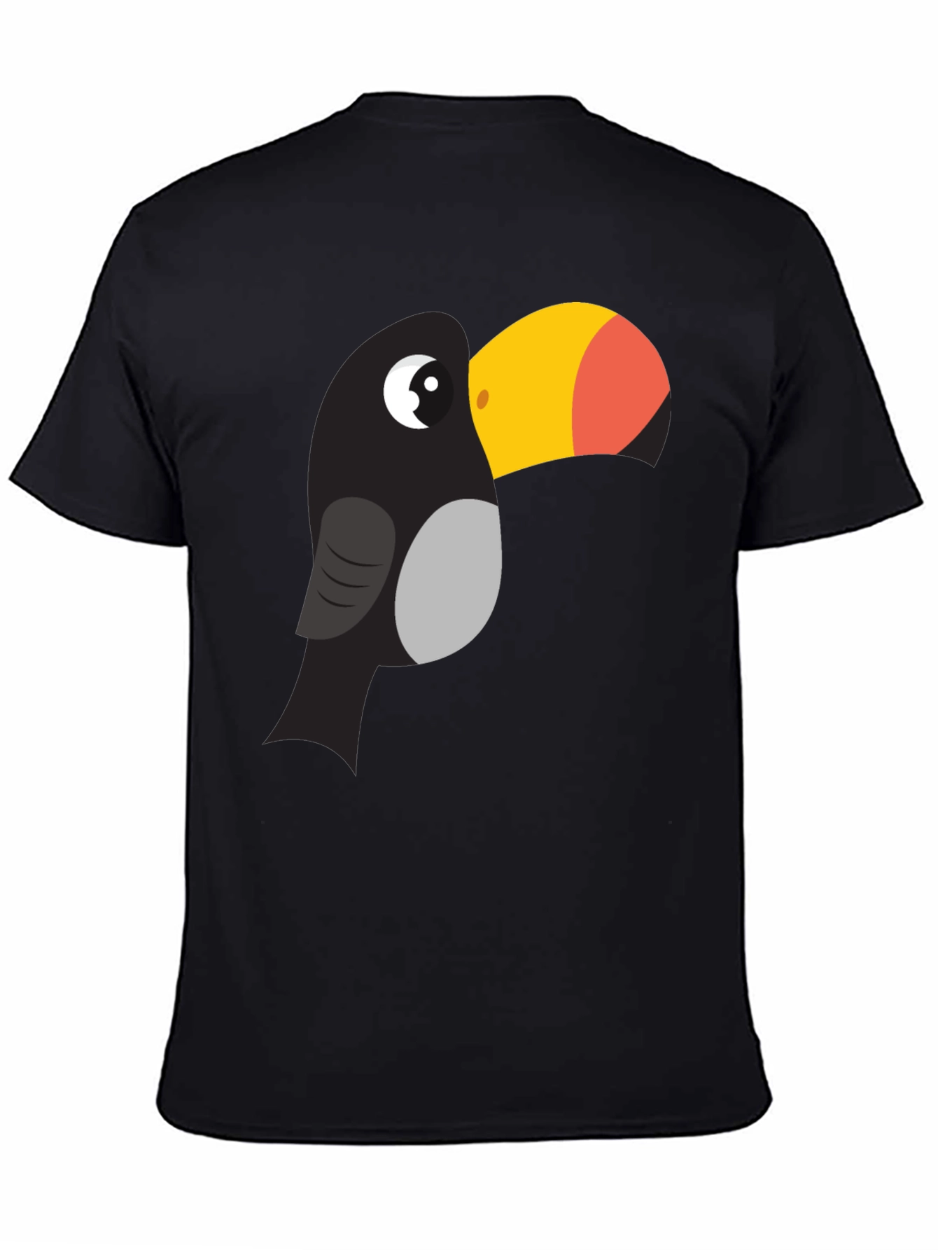 Black Toucan Graphic Tee - Fun Cartoon Bird T-Shirt view 4