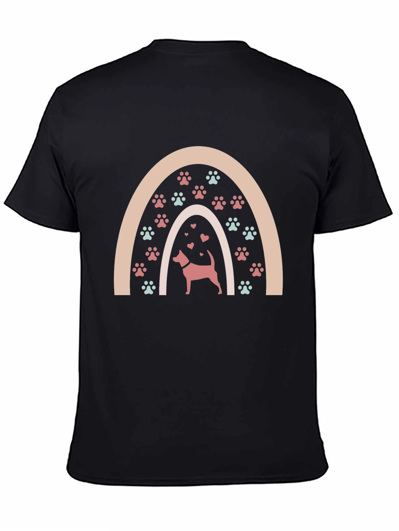 Black Dog Paw Rainbow Graphic Tee - Unisex view 4