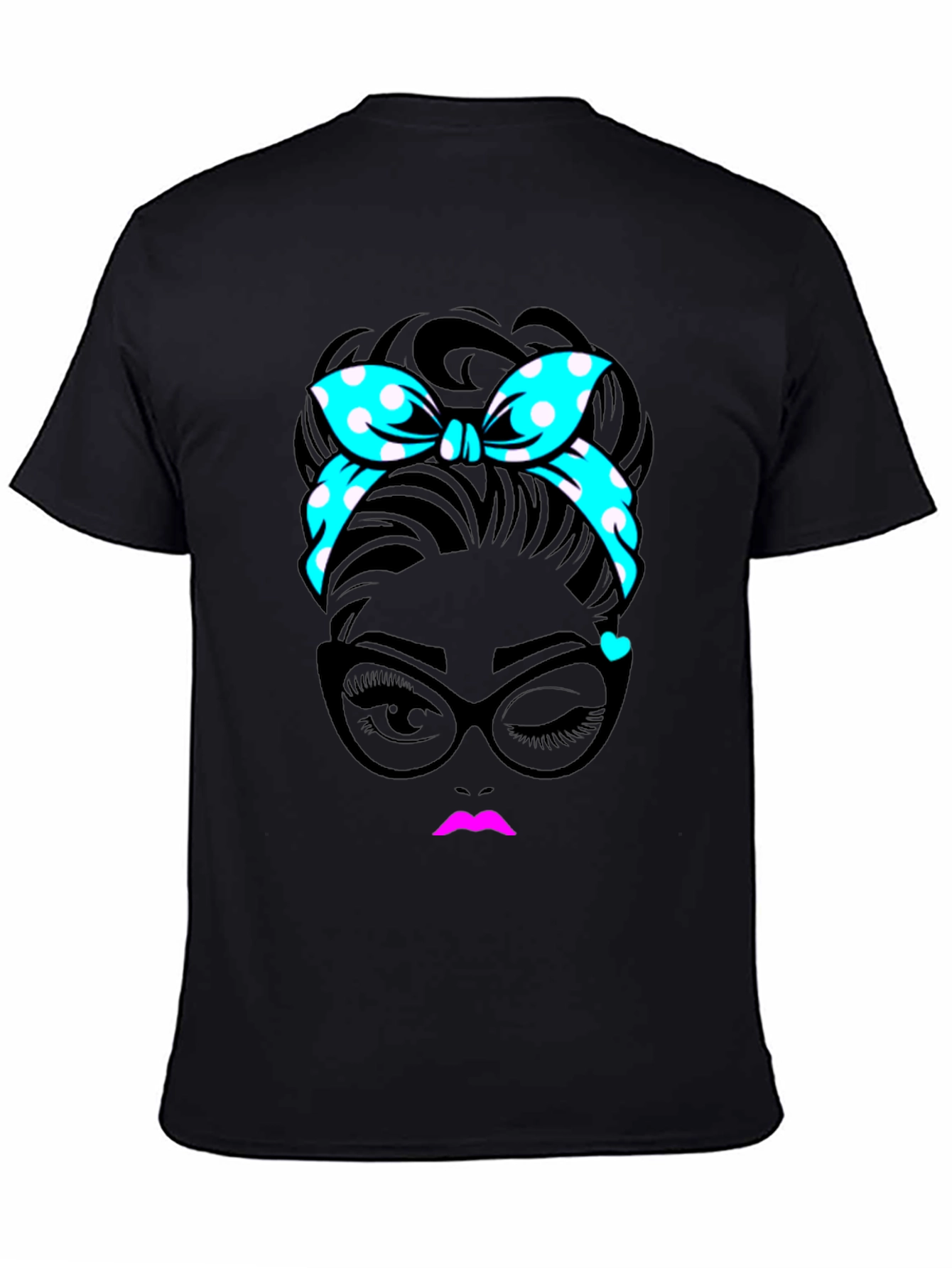 Black Retro Chic Woman Graphic T-Shirt view 4