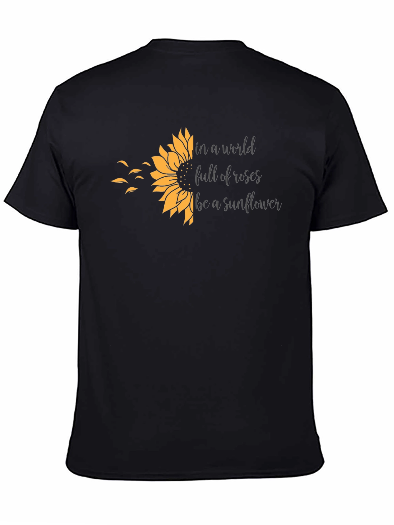 Black Sunflower Graphic Tee - Inspirational T-Shirt view 4