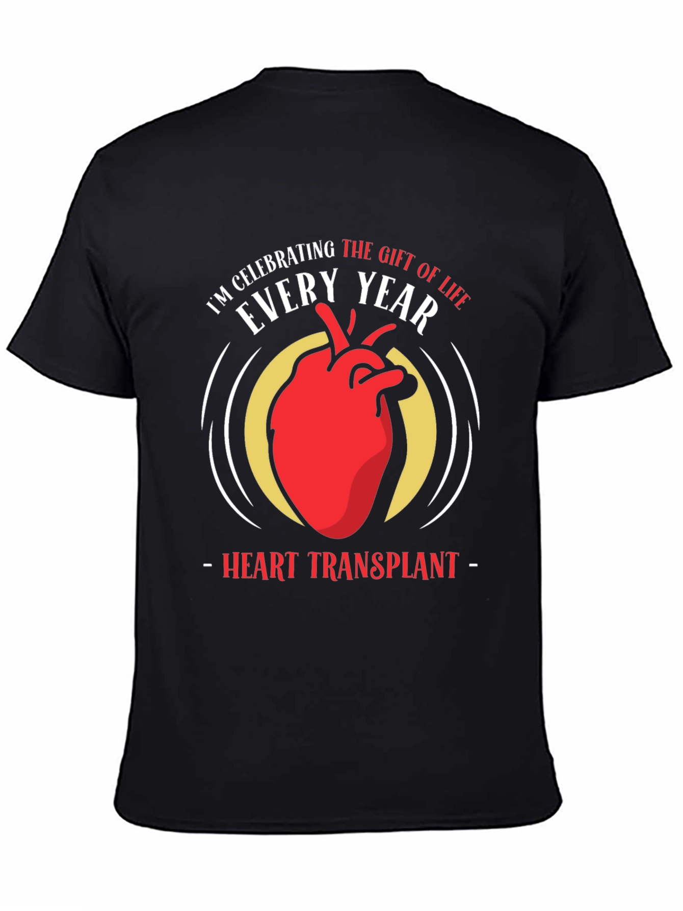 Black Heart Transplant Gift of Life Tee view 4