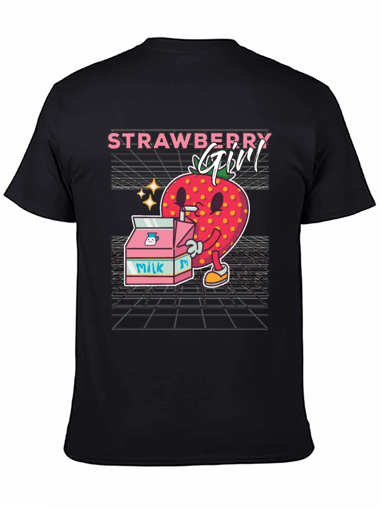 Black Strawberry Girl Graphic Tee view 4