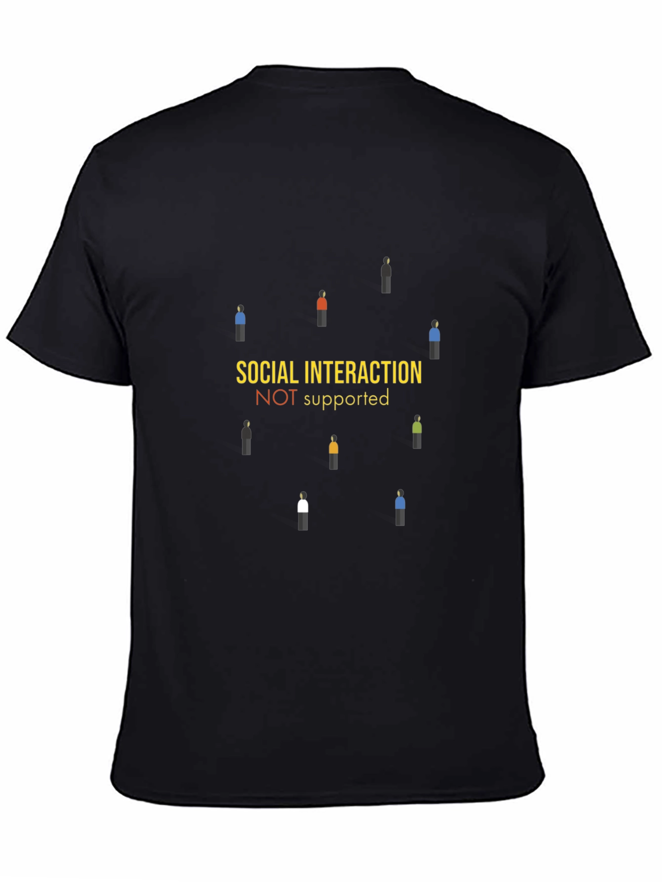 Black Social Interaction Not Supported T-Shirt view 4