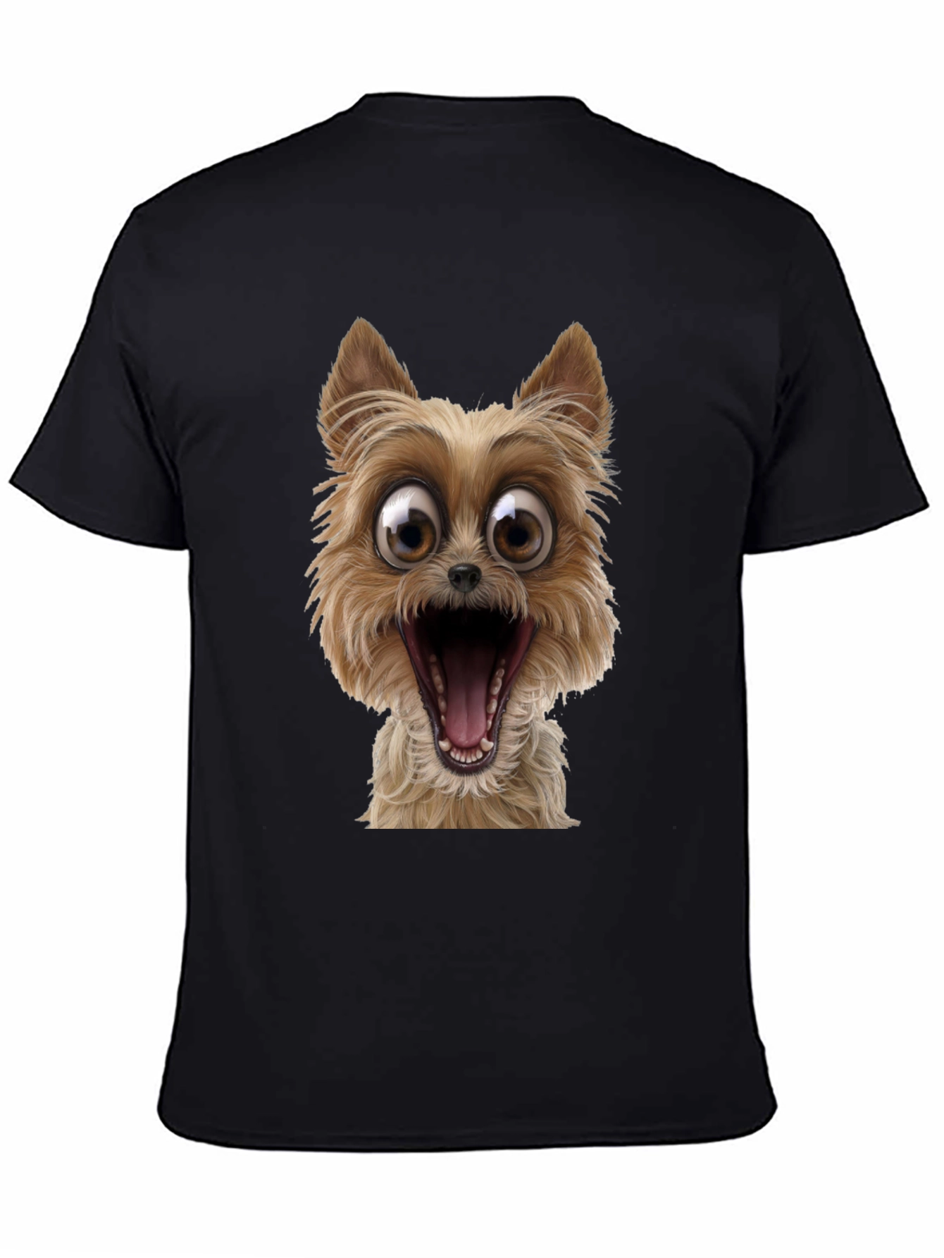 Black Dog Cartoon Graphic Black T-Shirt view 4