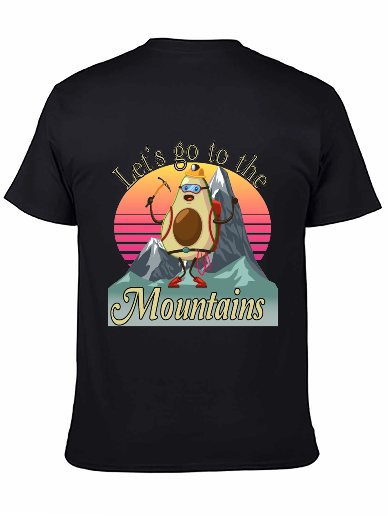 Black Avocado Mountaineer T-Shirt - Funny Hiking Tee view 4