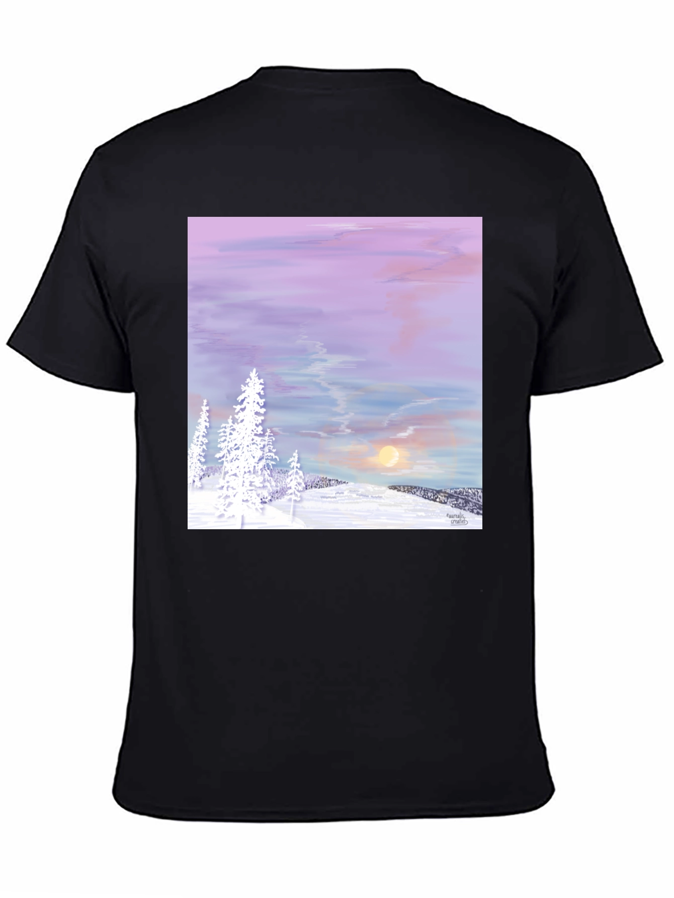 Black Winter Sunset Graphic Tee view 4