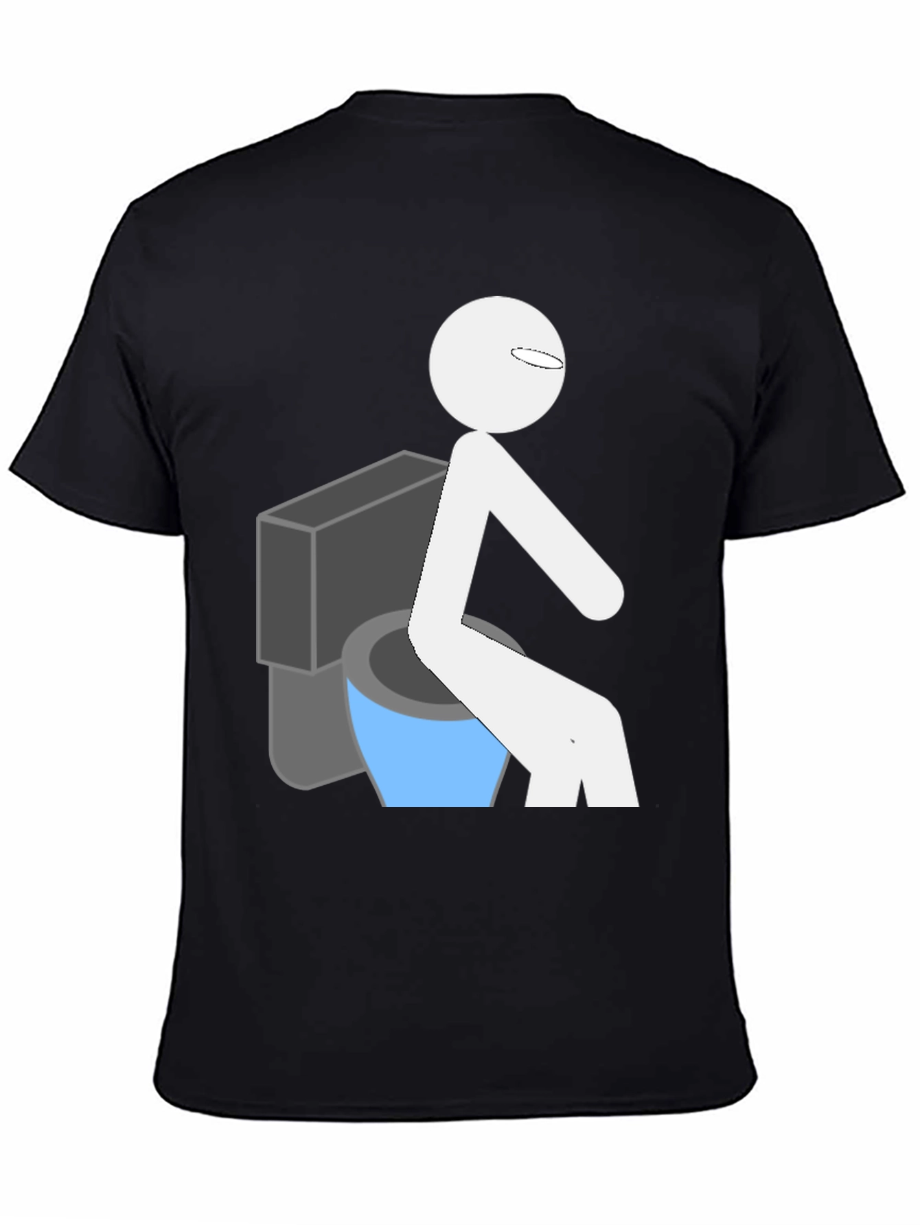 Black Funny Toilet Humor Graphic T-Shirt view 4
