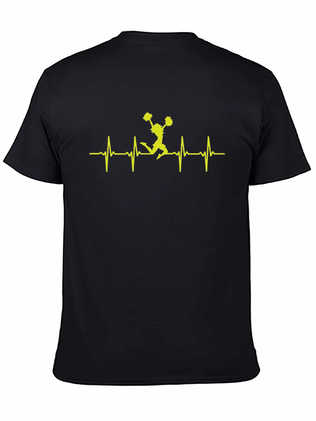 Cheerleader Heartbeat Graphic Tee - Black - 4