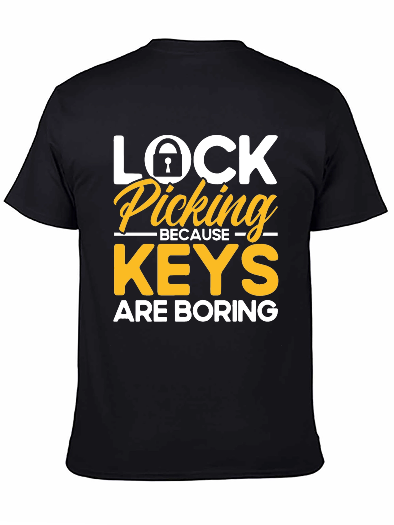Black Lock Picking Enthusiast T-Shirt view 4