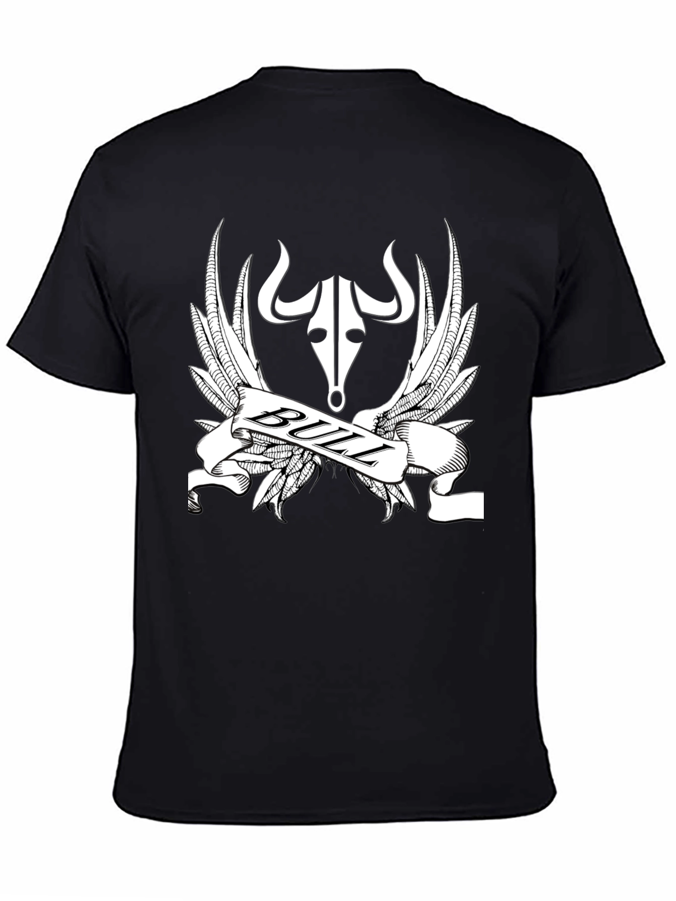 Black Bull Design Black T-Shirt view 4